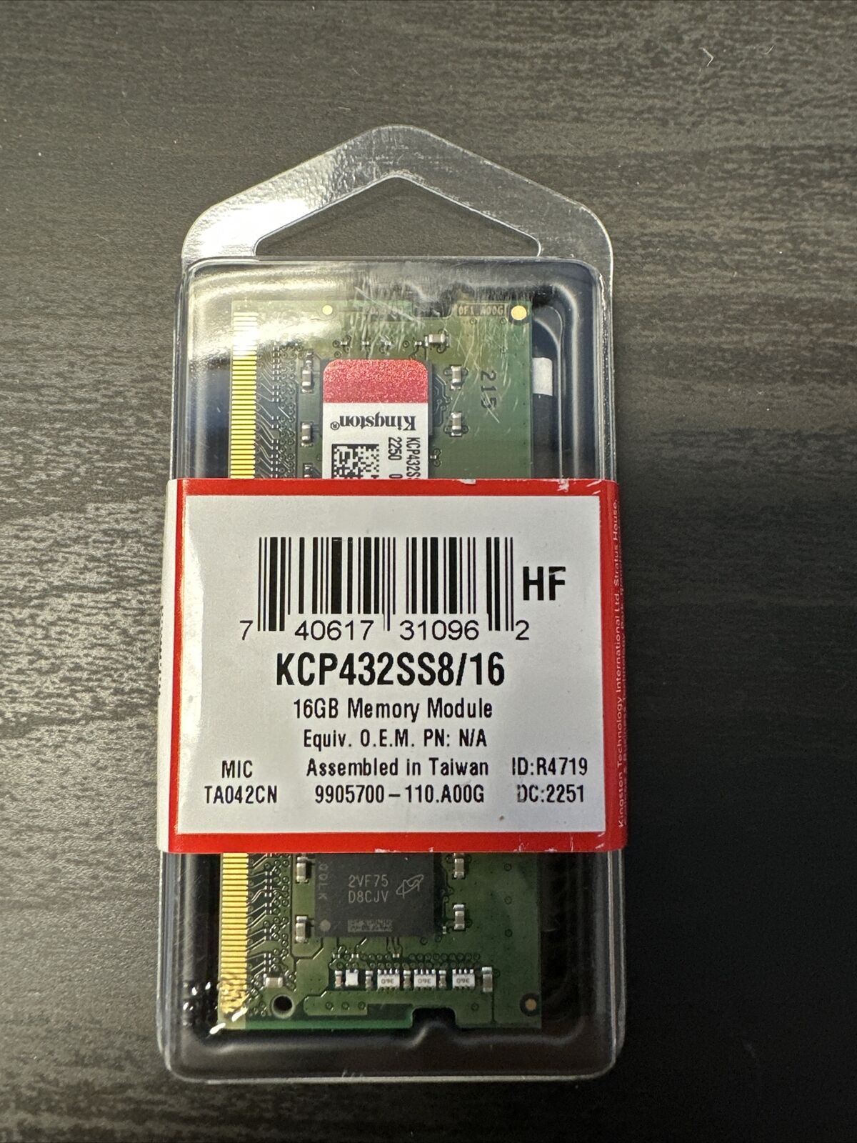 Kingston 16GB DDR4 SDRAM Memory Module (KCP432SS8/16)