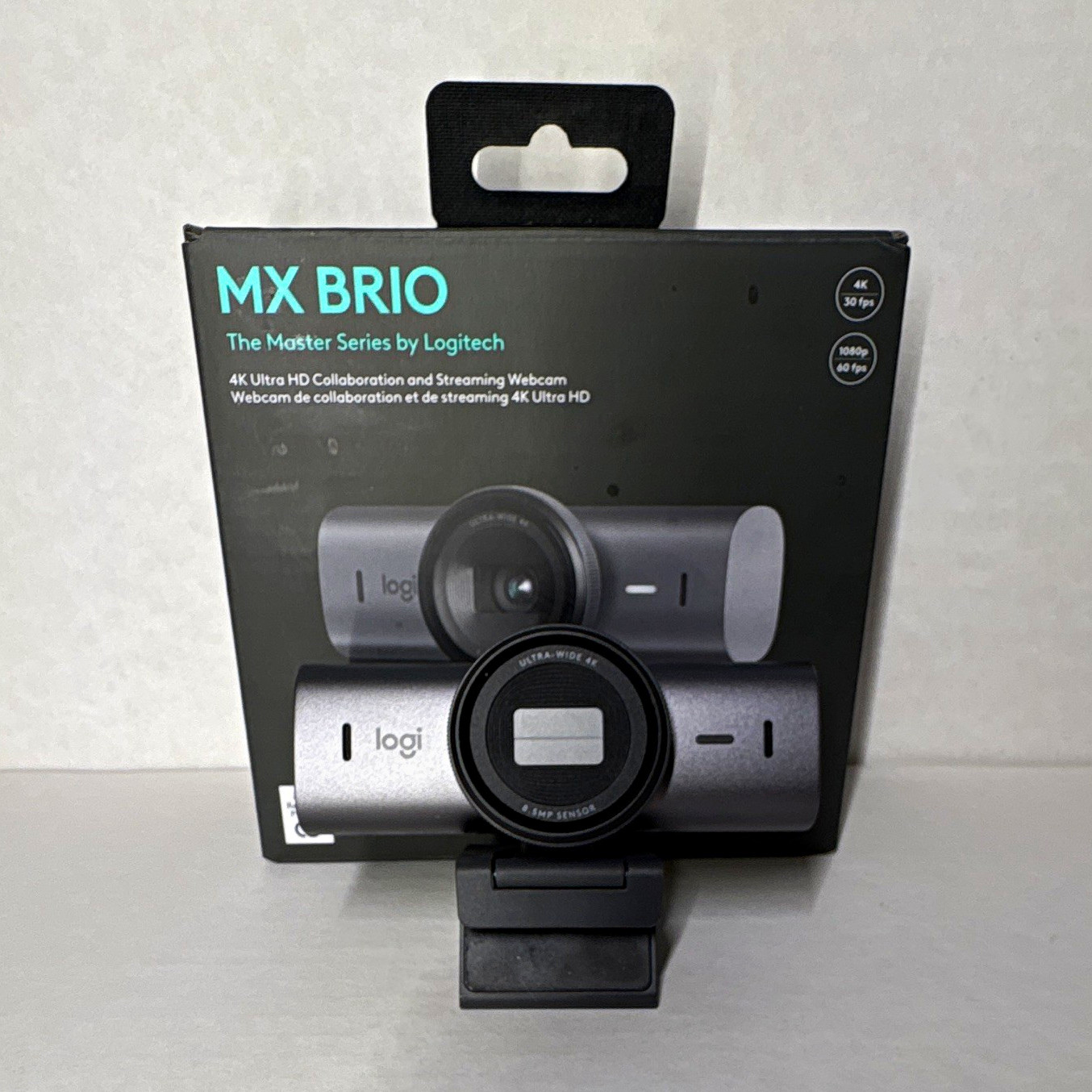 Logitech MX BRIO 4K Ultra HD 3840x2160 60fps USB-C Webcam, Gray