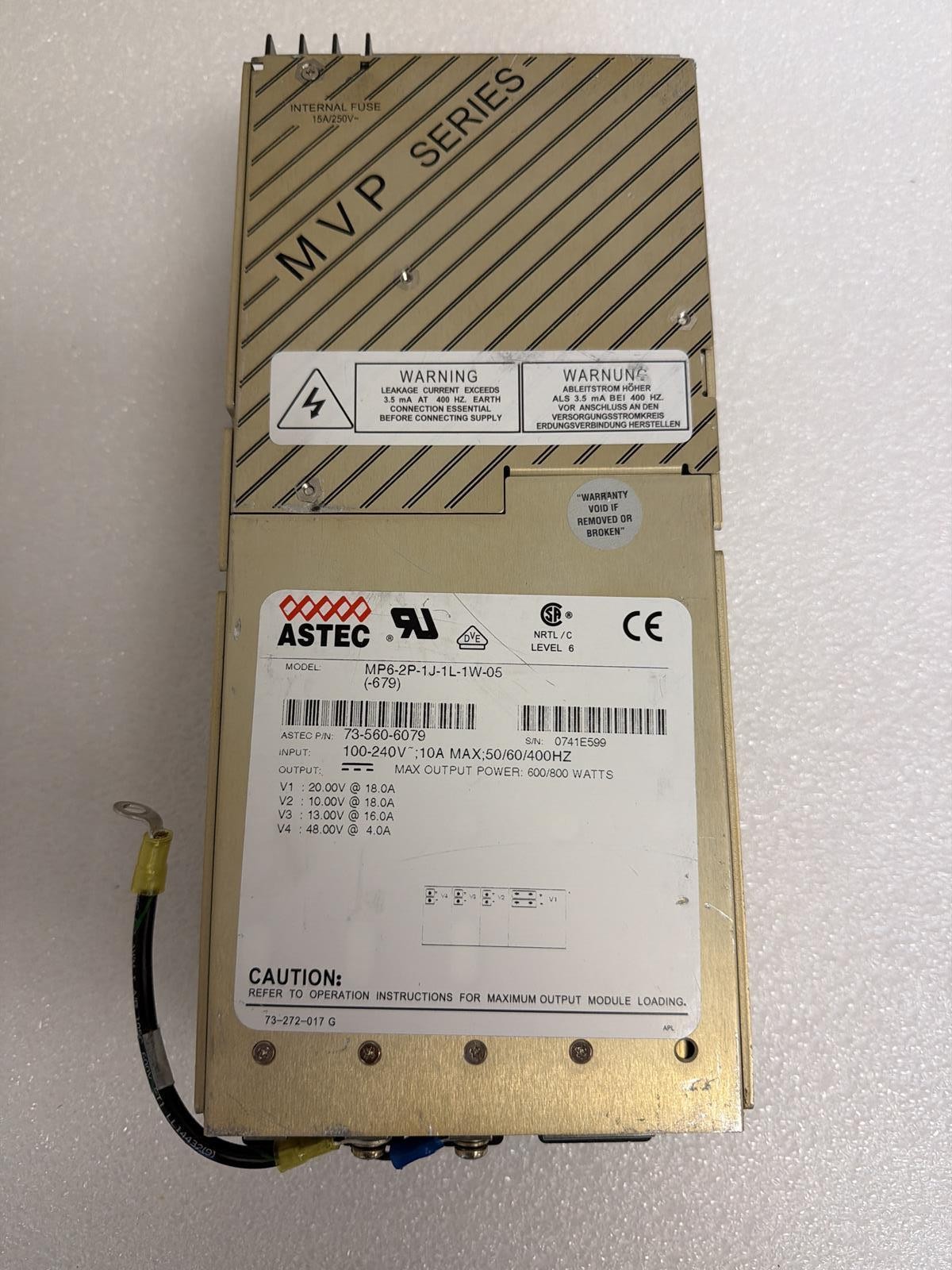 ASTEC 73-560-6079 MVP SERIES POWER SUPPLY, MP6-2P-1J-1L-1W-05 (-679)