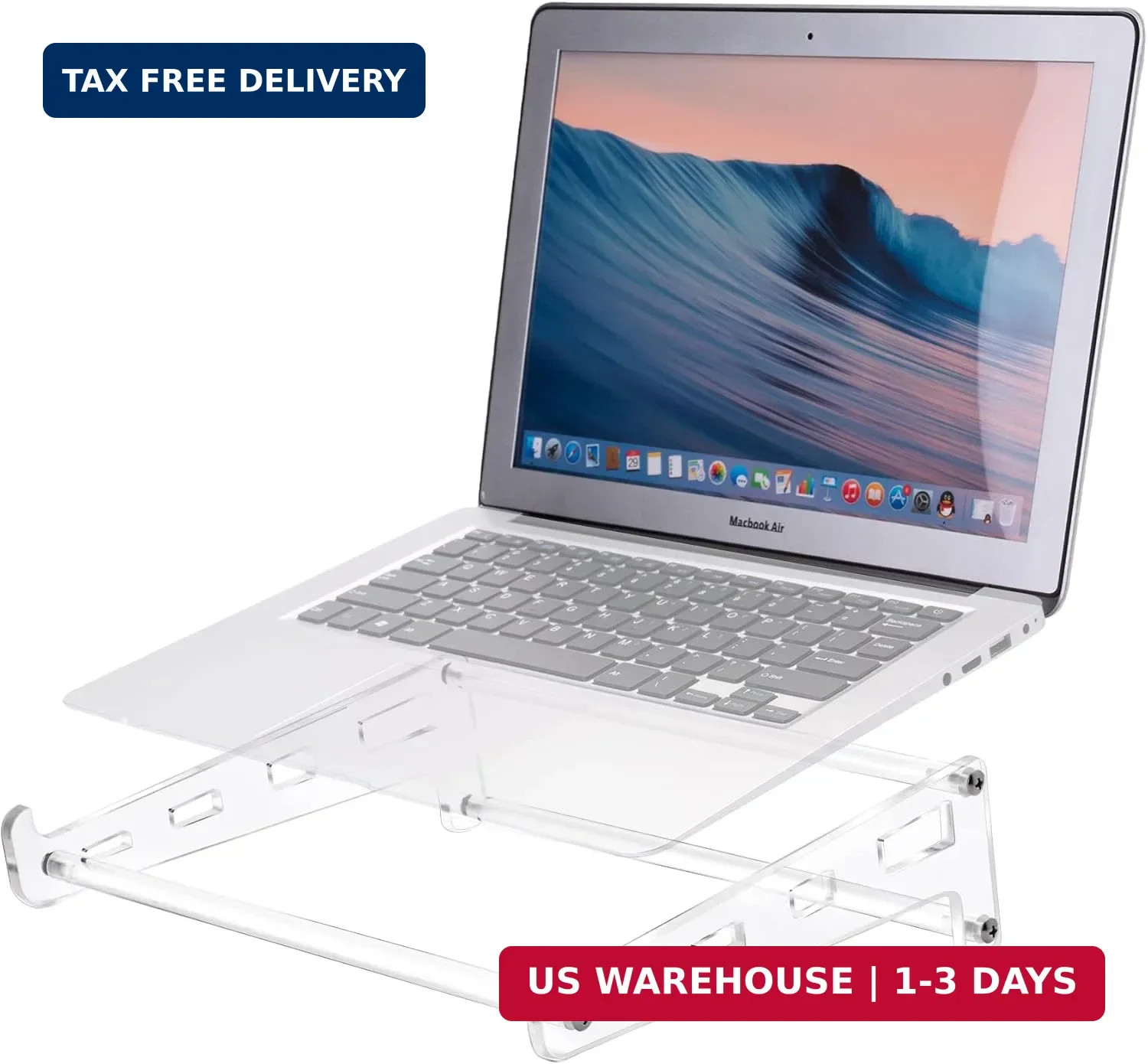 Acrylic Laptop Stand for Desk, Clear Ventilated Computer Stand Holder for Desk,