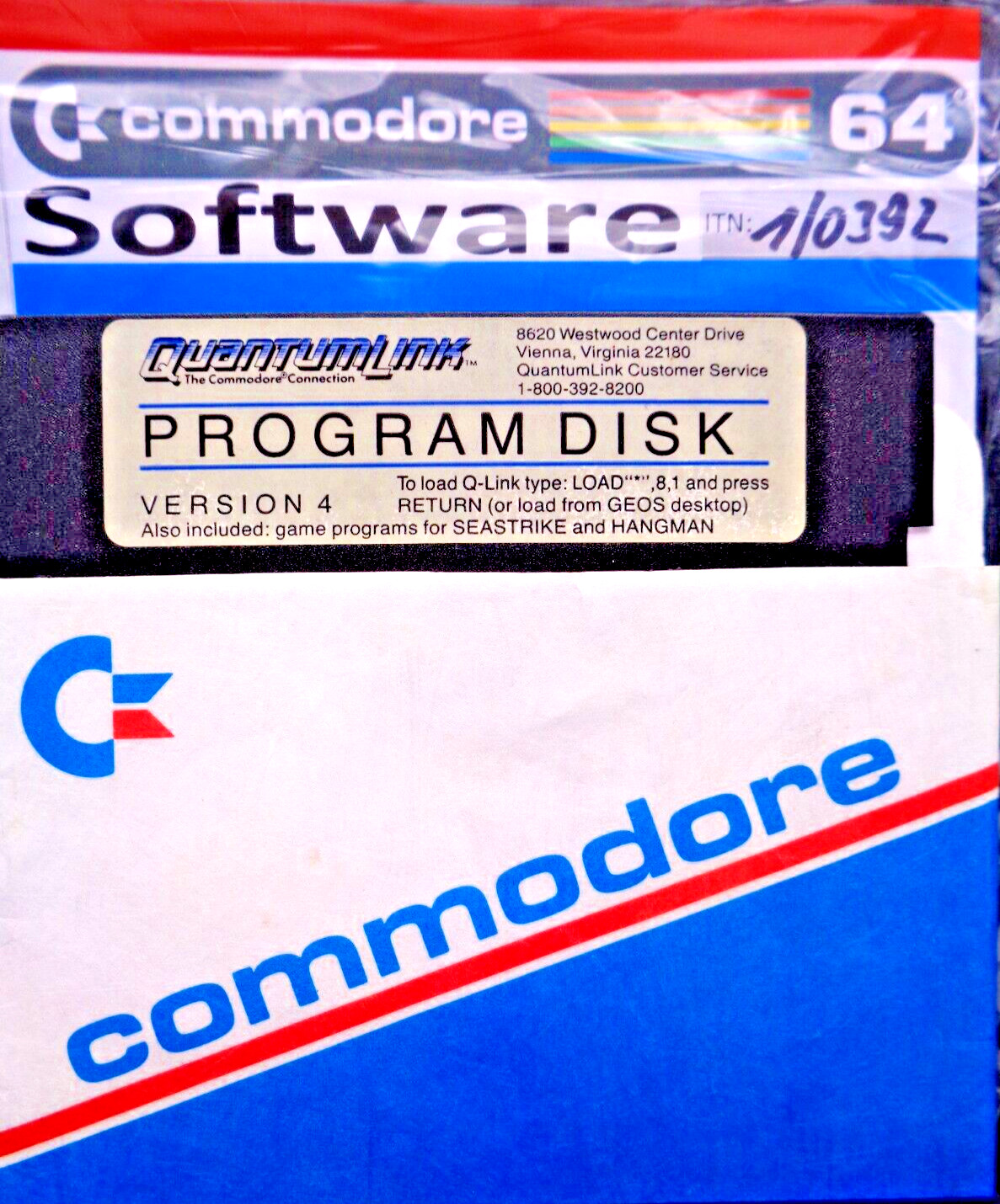 COMMODORE 64/128 -- QUANTUM-LINK PROGRAM DISK & COMMON SENSE (Q-LINK - DISK)