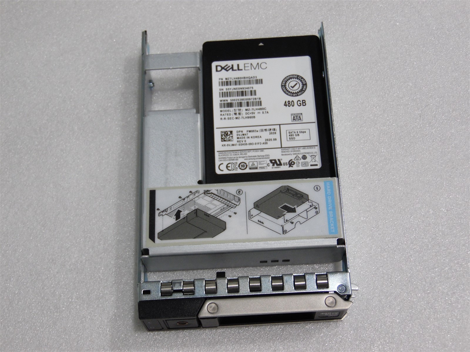 480GB 6G DELL SSD SATA 2.5" HDD R740 R750 R760 SERVER VJM47