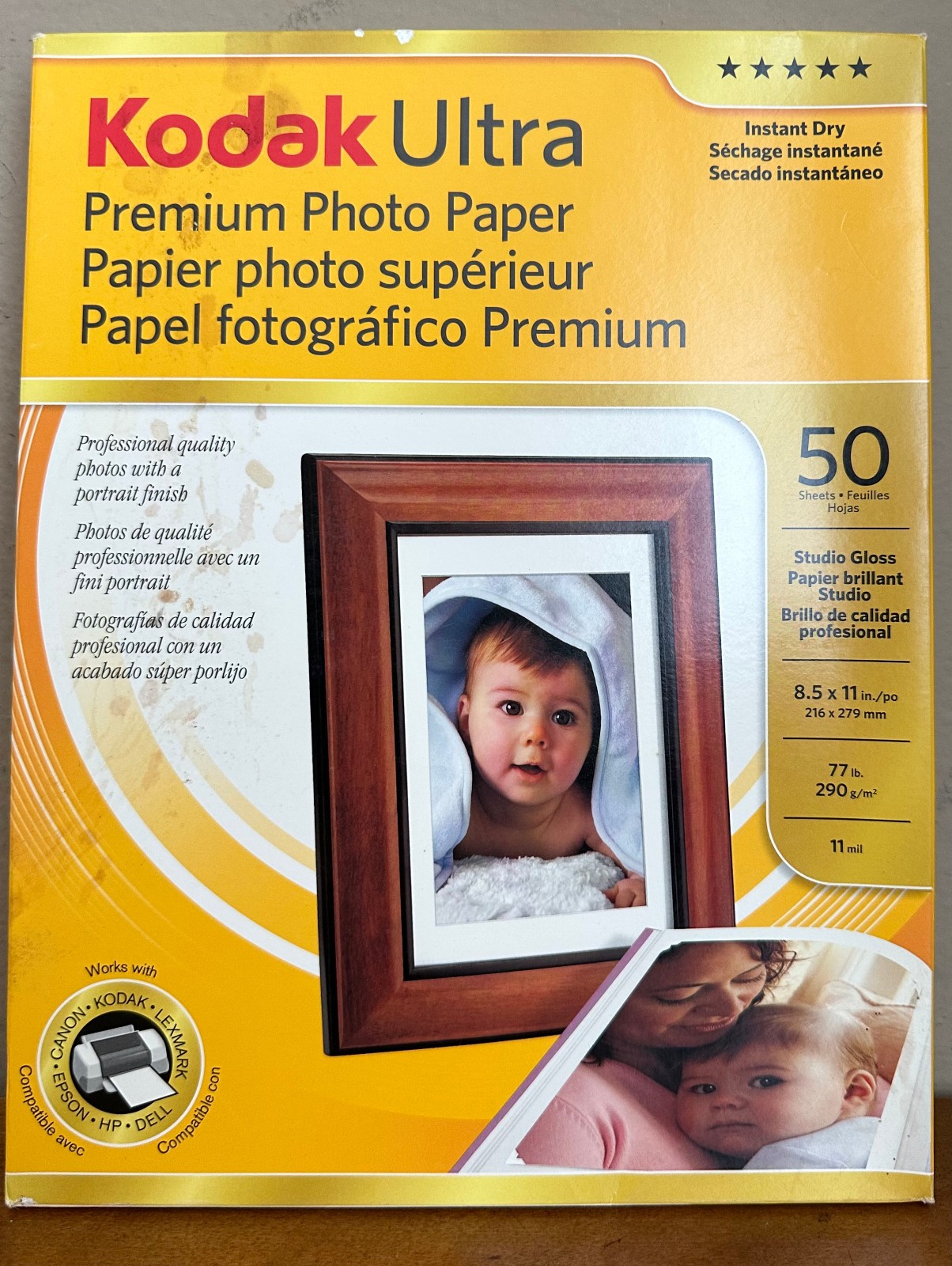 Kodak Ultra Premium Instant Dry 8.5x11 Photo Paper 50 Studio Gloss Sheets