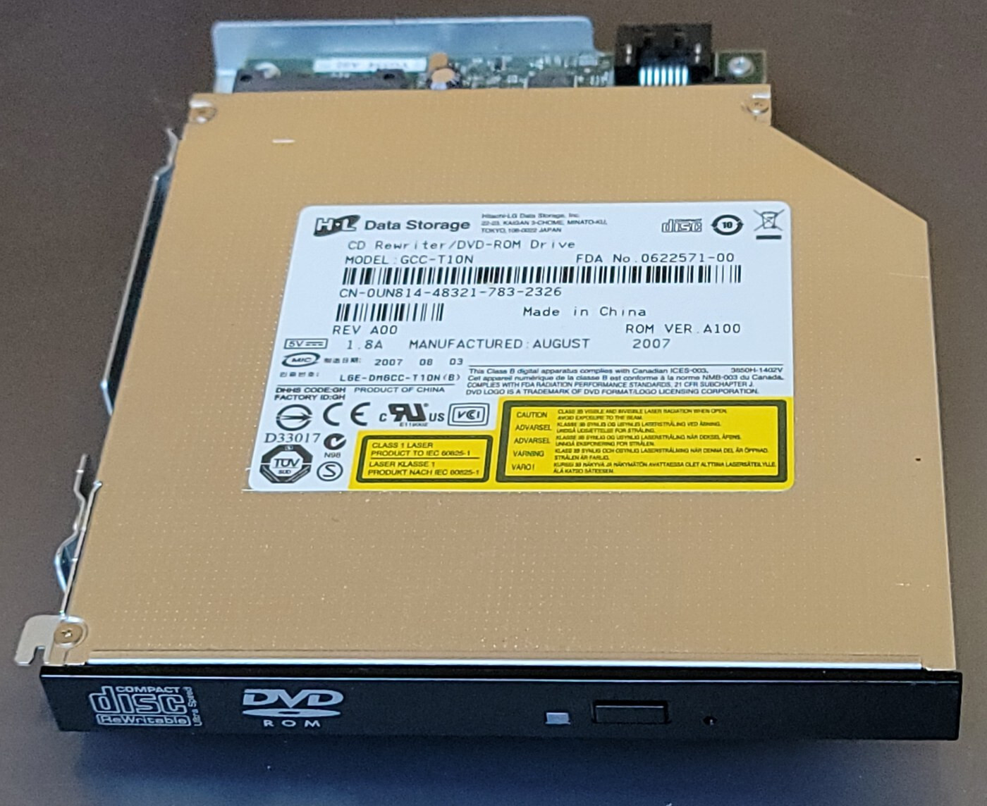 H-L Data Storage DVD-Rom CD-RW drive GCC-T10N Rev A00 for Dell Desktop PC 3.5"