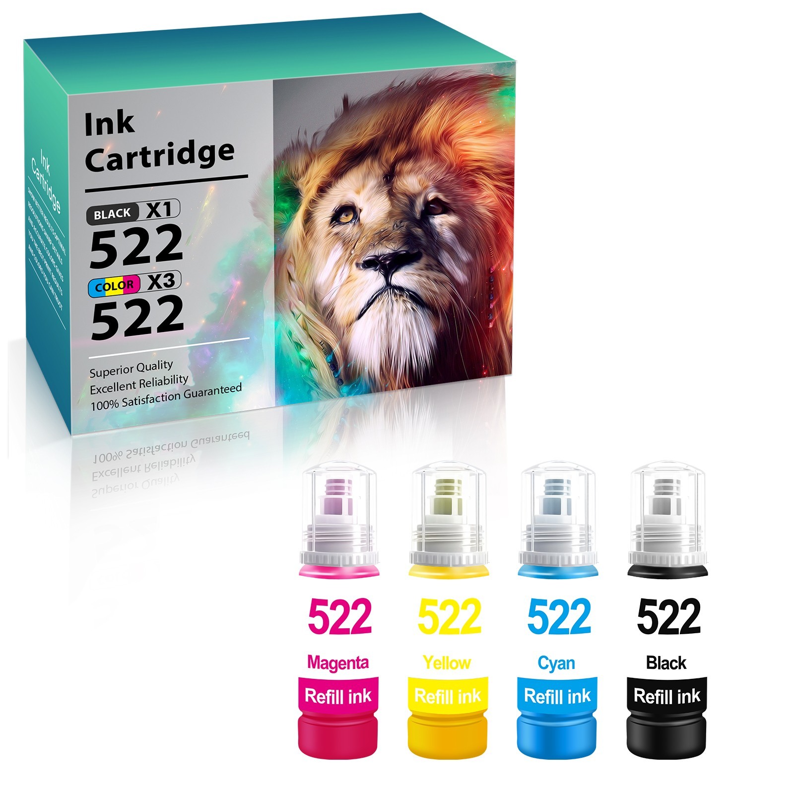 Lot 4-8 PK Ink Refill For Epson 522 Ecotank ET-2400 4800 2800 2803 2720 4700