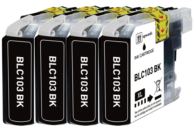 4PK BLACK Ink Compatible with Brother LC103XL MFC-J470DW MFC-J870DW MFC-J650DW