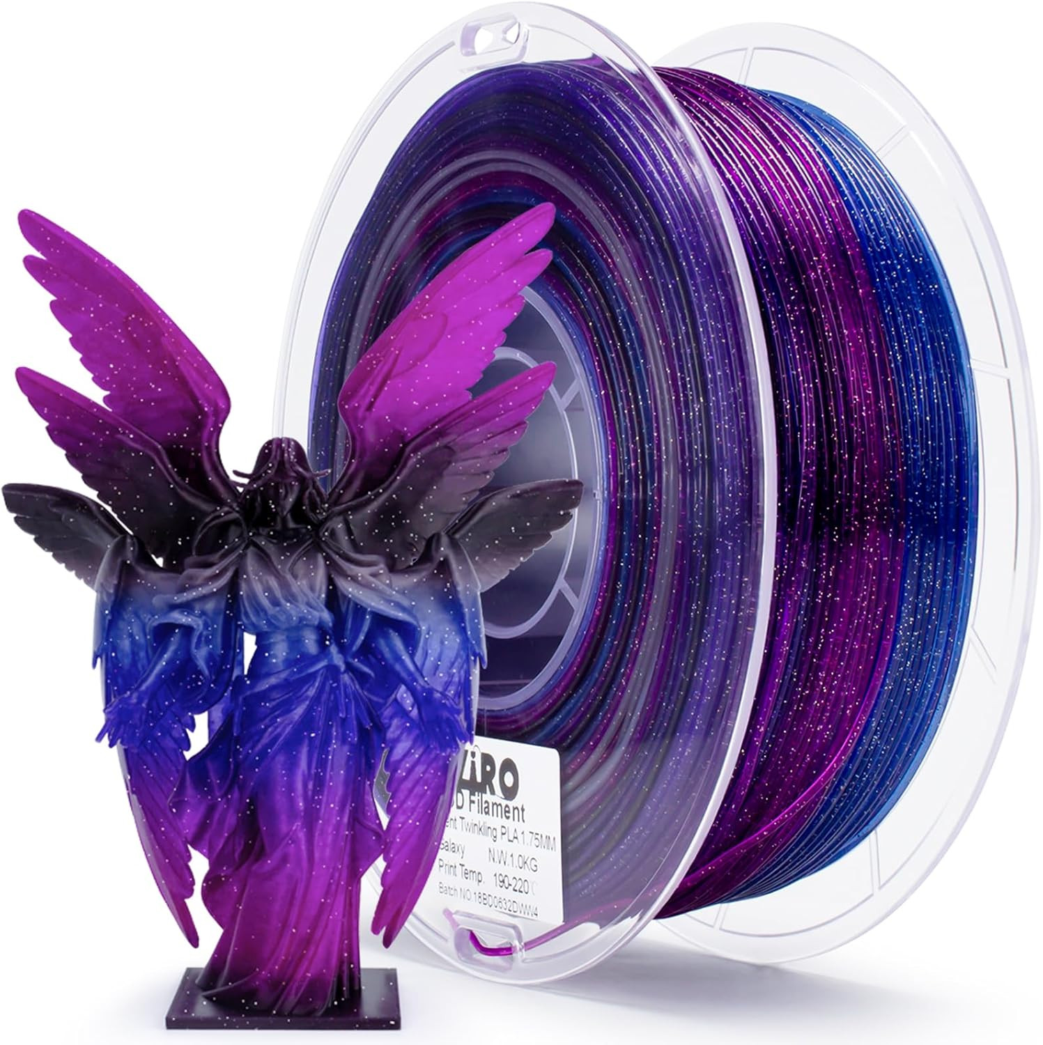 ZIRO Fast Color Change Twinkling PLA, 1.75Mm 3D Printing Filament, Galaxy