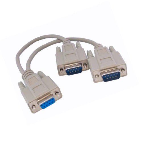 Lot 10pc 6" DB9 Y-Cable Splitter Adapter Female to 2x Male PC 9 Pin Serial RS232