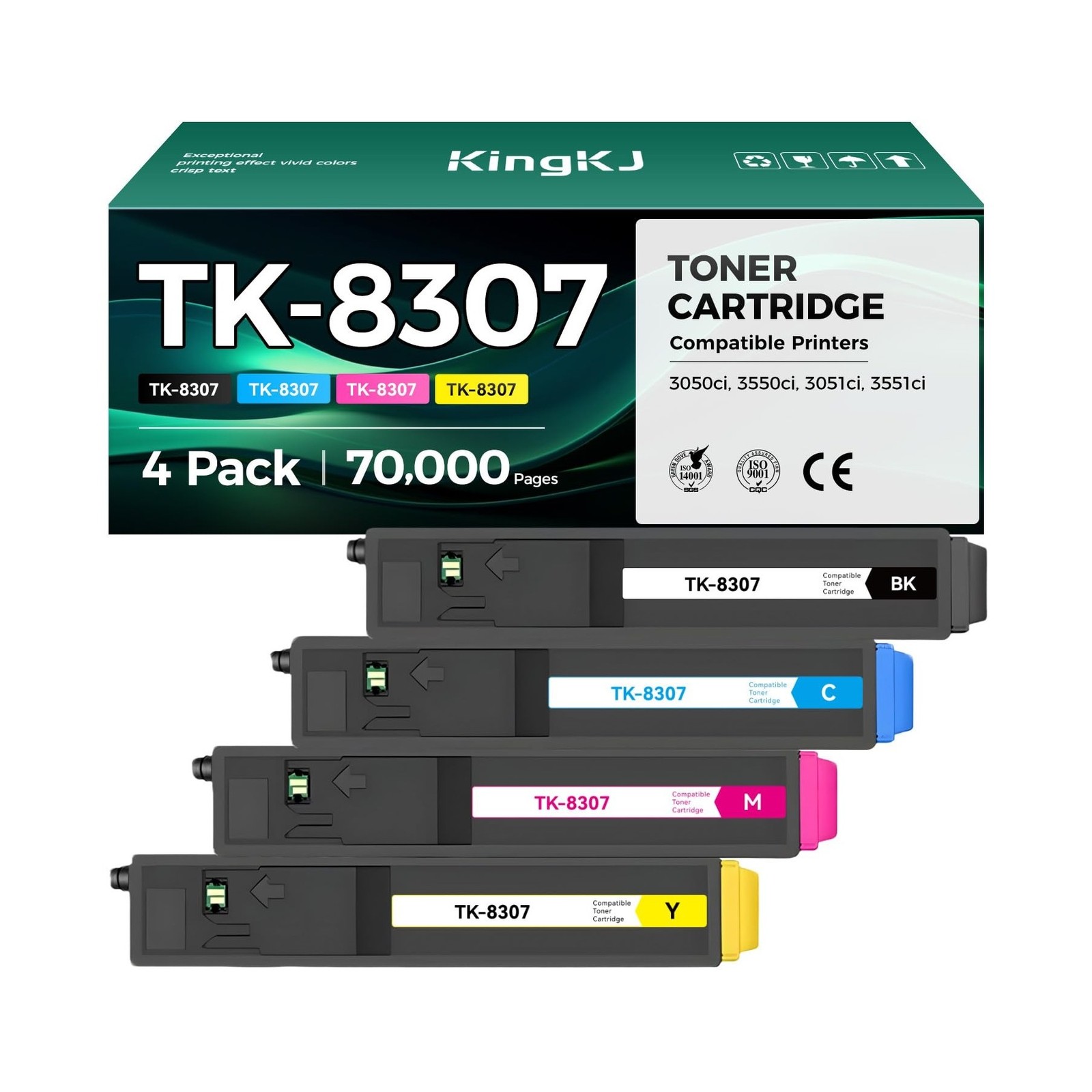 TK-8307 TK8307 Toner Cartridge 4-Pack High Capacity Replacement for TK-8307K ...