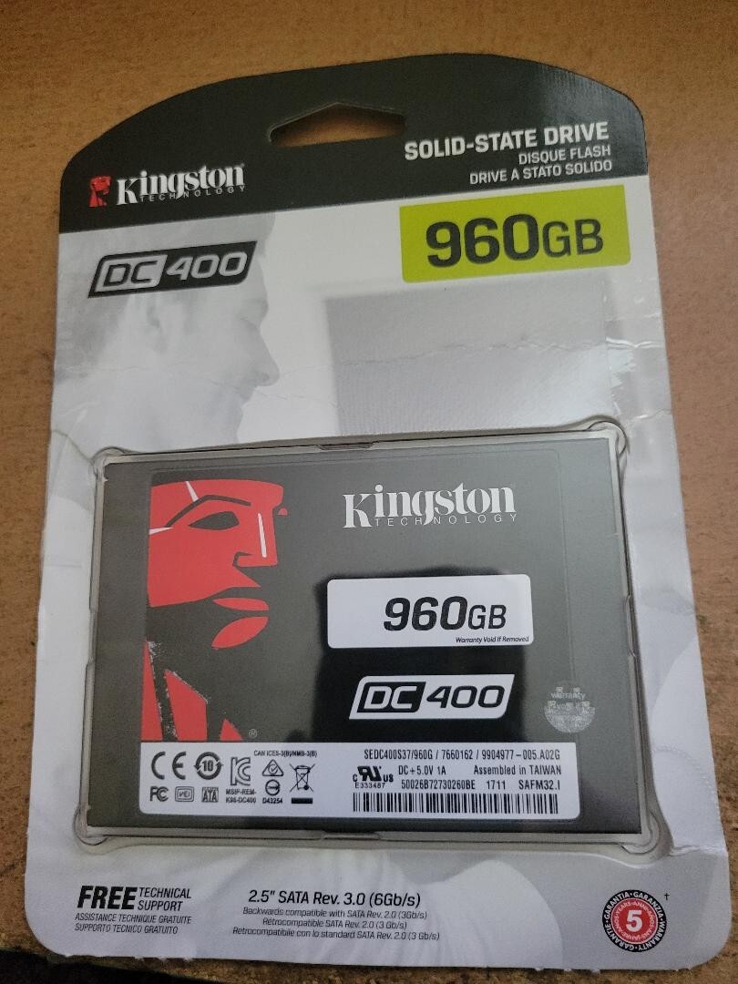 Kingston DC400 960GB 2.5” Enterprise Grade Solid State Drive SEDC400S37/960G NEW
