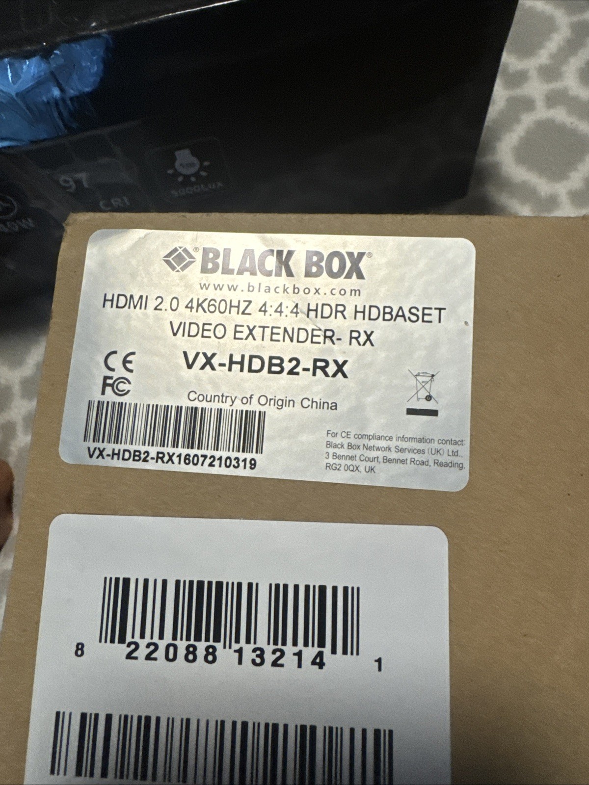 Black Box VX-HDB-RX HDMI Extender Receiver – 4K, PoC, IR, RS232 over CATx