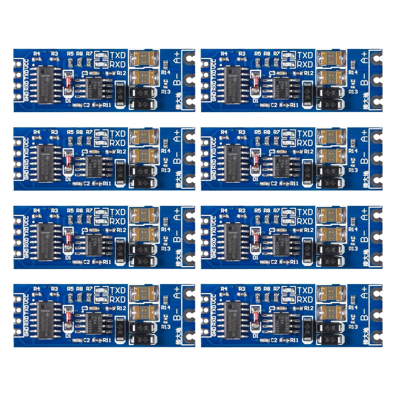 8PCS TTL to RS485 Converter Module Serial UART Level 3.3V 5V Adapter Board