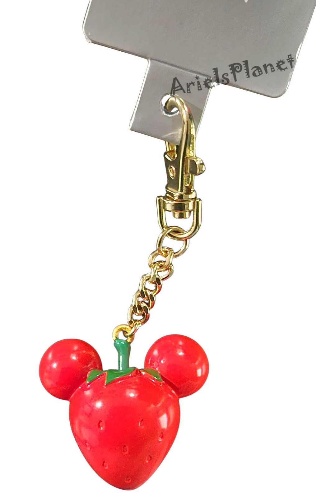 2026 DISNEY PARKS Fruity Mickey Mouse Ear Strawberry Keychain Bag Charm