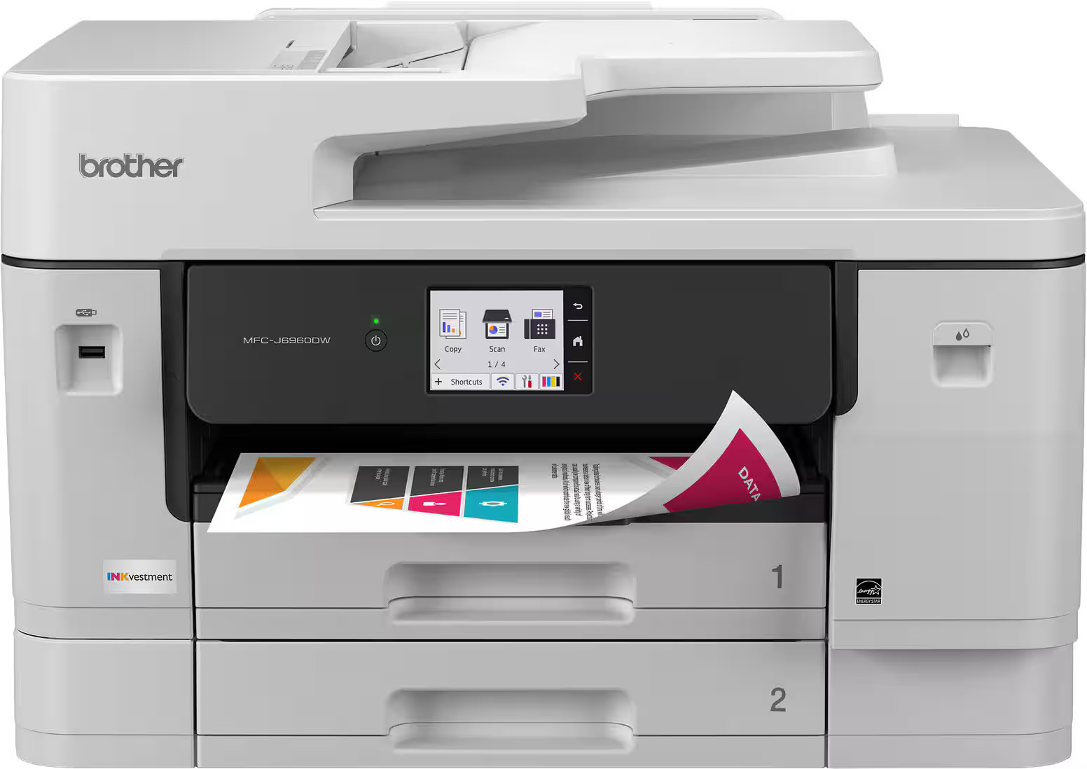 Brother - INKvestment 6960 Wireless Color All-in-One Inkjet Printer with 11x...