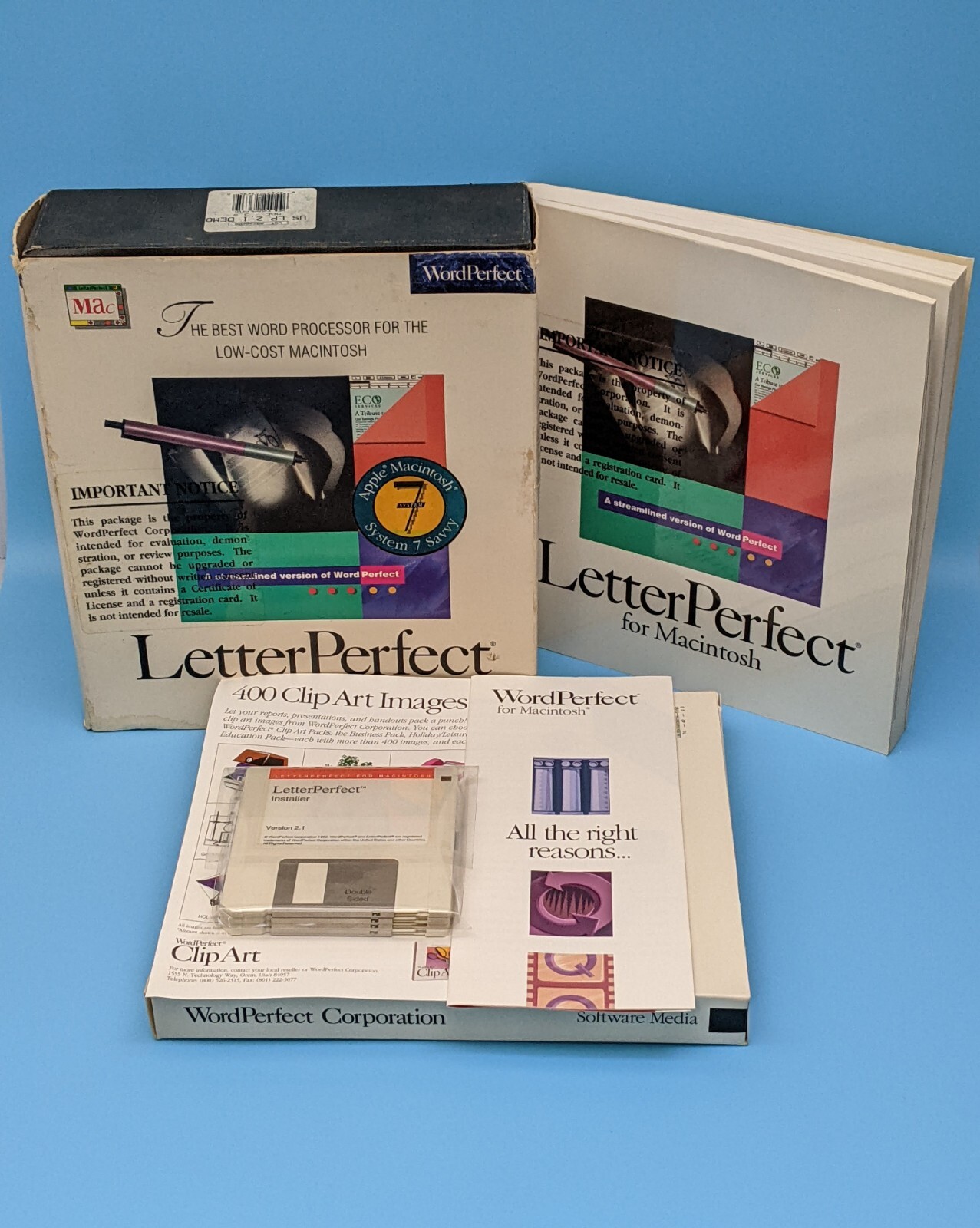 WordPerfect LetterPerfect DEMO 3.5" Version 2.1 1992: Macintosh Vintage Software