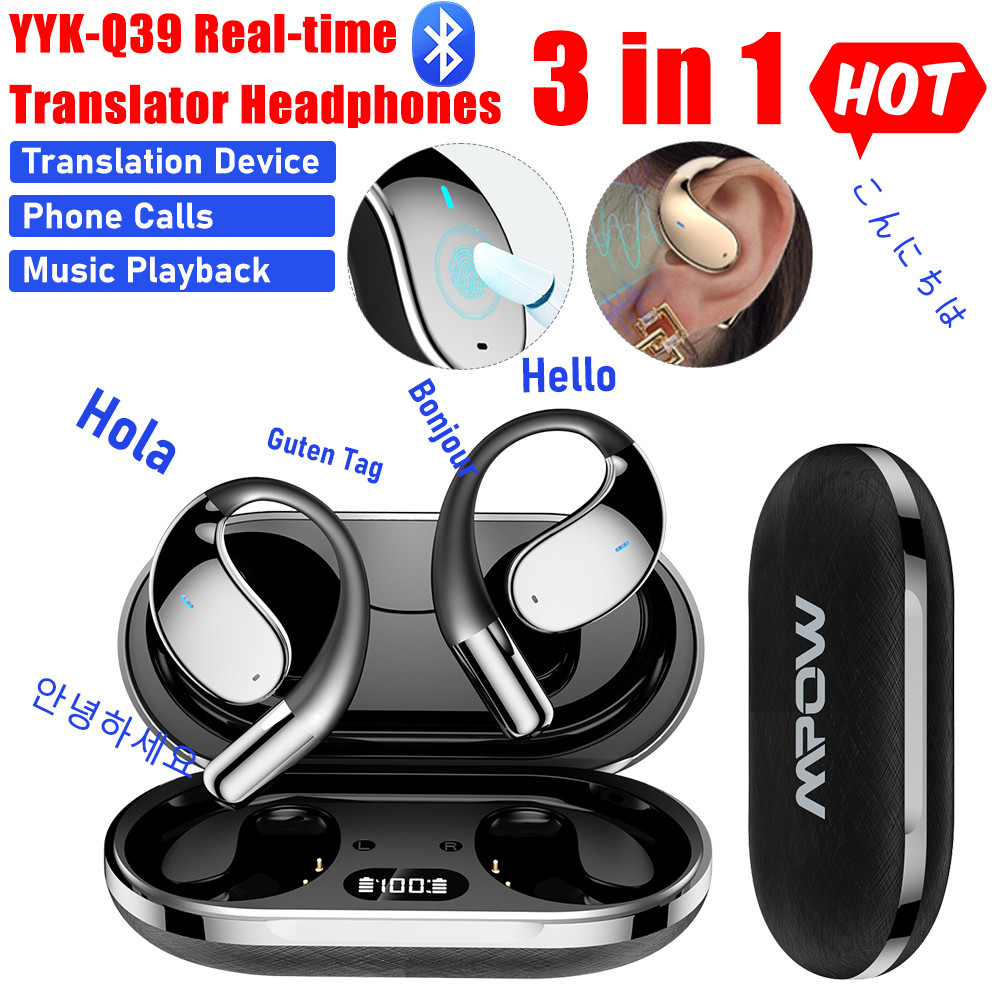 Mpow Bluetooth Wireless Headphones 144 Language Real Time AI Translation Earbuds