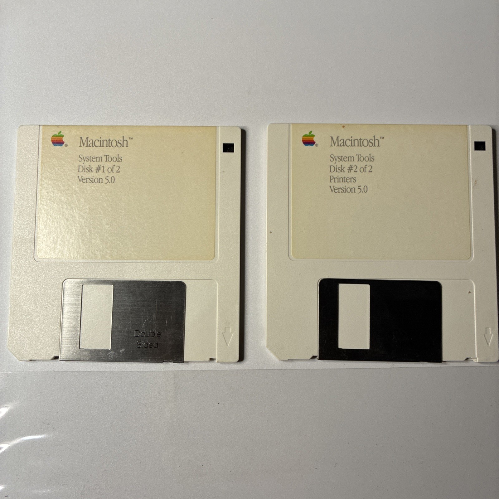 Apple Macintosh System Tools Disk 1&2 690-5185-A/690-5166-A 1 & 2 V 5.0 3.5 Disk