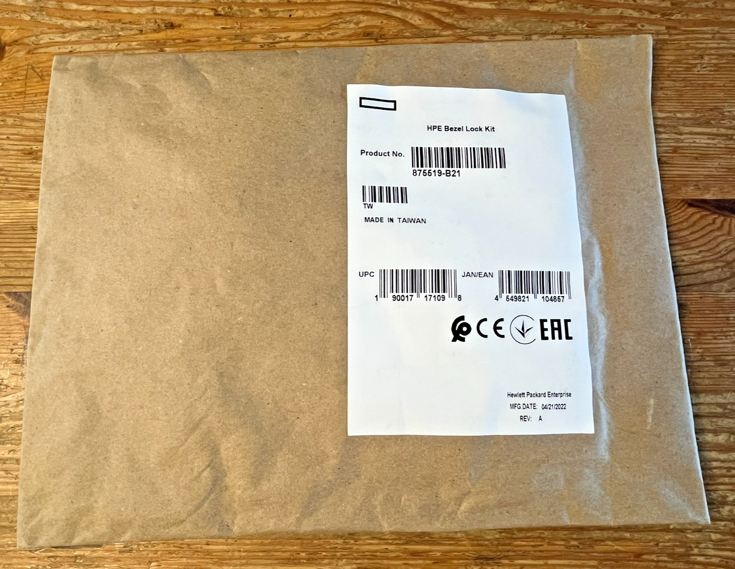 HPE Bezel Lock Kit 875519B21 New In Sealed Pack HP