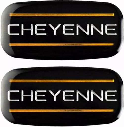 Pair Set 88-07 Cheyenne Cab Emblems Car Badge Logo Roof Pillar Chrome Golden
