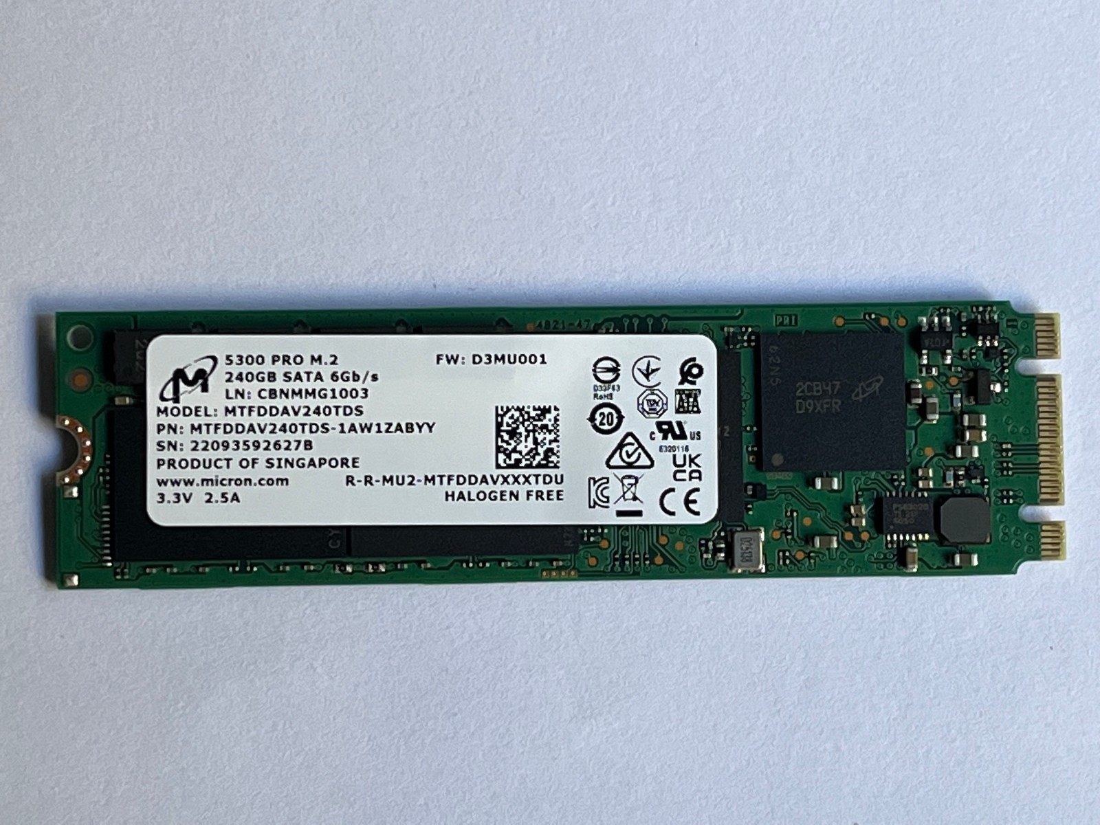 New Micron 5300 PRO 240GB M.2 2280 6Gb/s SATA MTFDDAV240TDS-1AW1ZABYY NGFF SSD