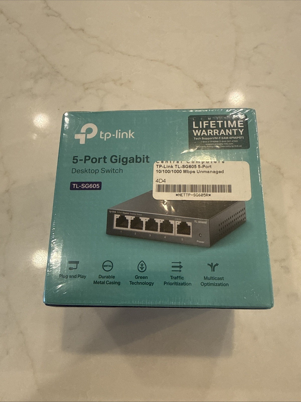 TP-Link - 5 Port Gigabit Switch - Desktop Switch - TL-SG605 New & Sealed
