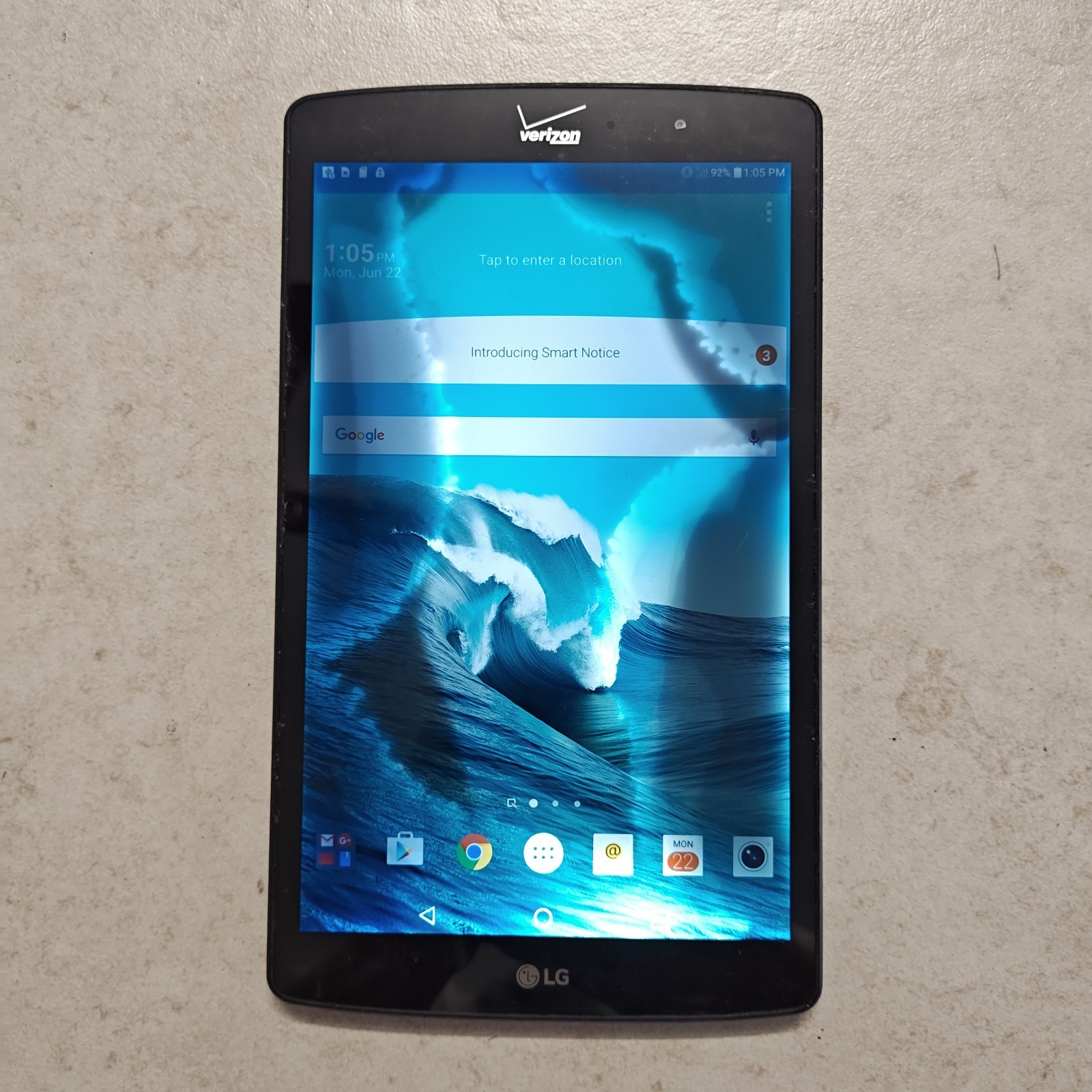 LG G Pad X 8.3 VK815 Android 6 Tablet (Verizon) - 16GB Black - WTR DAMAGE #3816