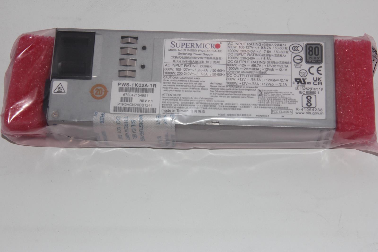 SUPER MICRO PWS-1K02A-1R 1000W  Server Power Supply "NEW"