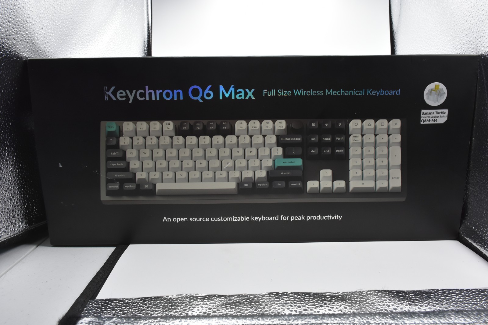 Keychron Q6 Max Wireless Mechanical Keyboard Q6M-M4 Gateron Jupiter Switch-Read