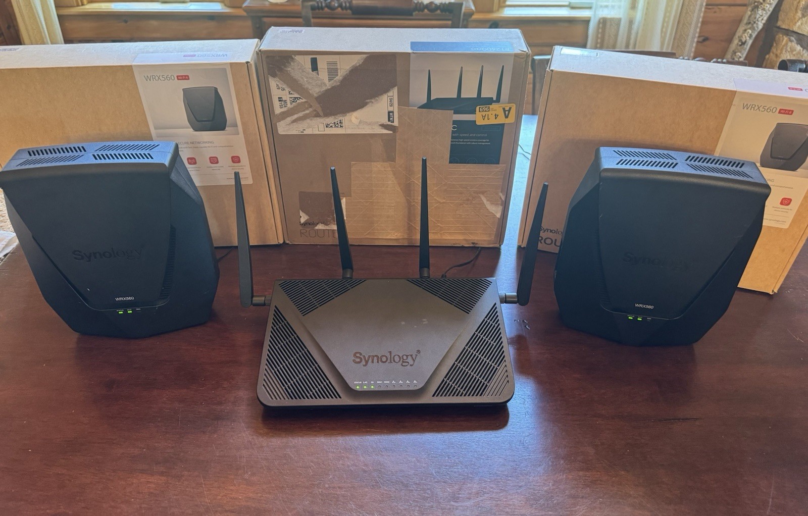 Synology RT6600ax Router + 2x WRX560 Wi-Fi 6 Mesh Nodes Whole Home System