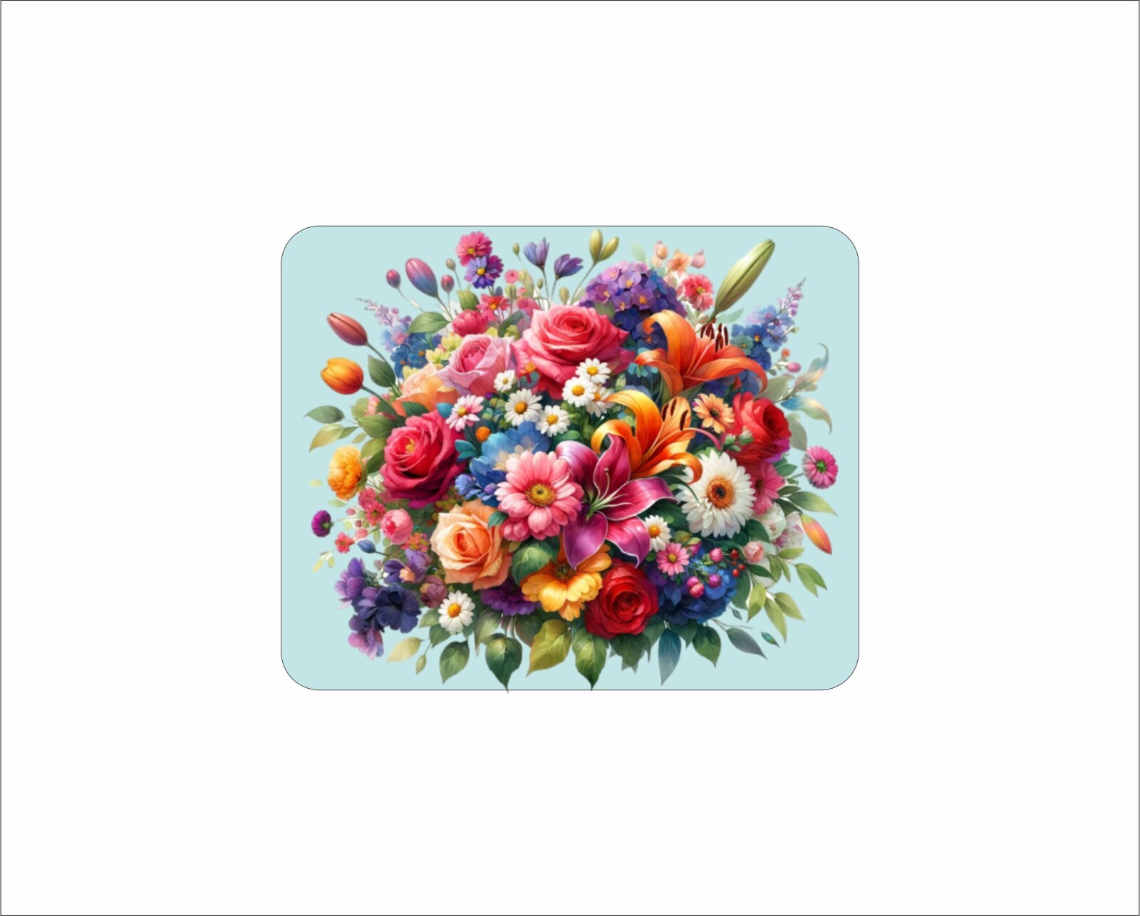 Floral Flower Mouse Pad Bouquet Bunches Watercolor Colorful Ladies Best Choice