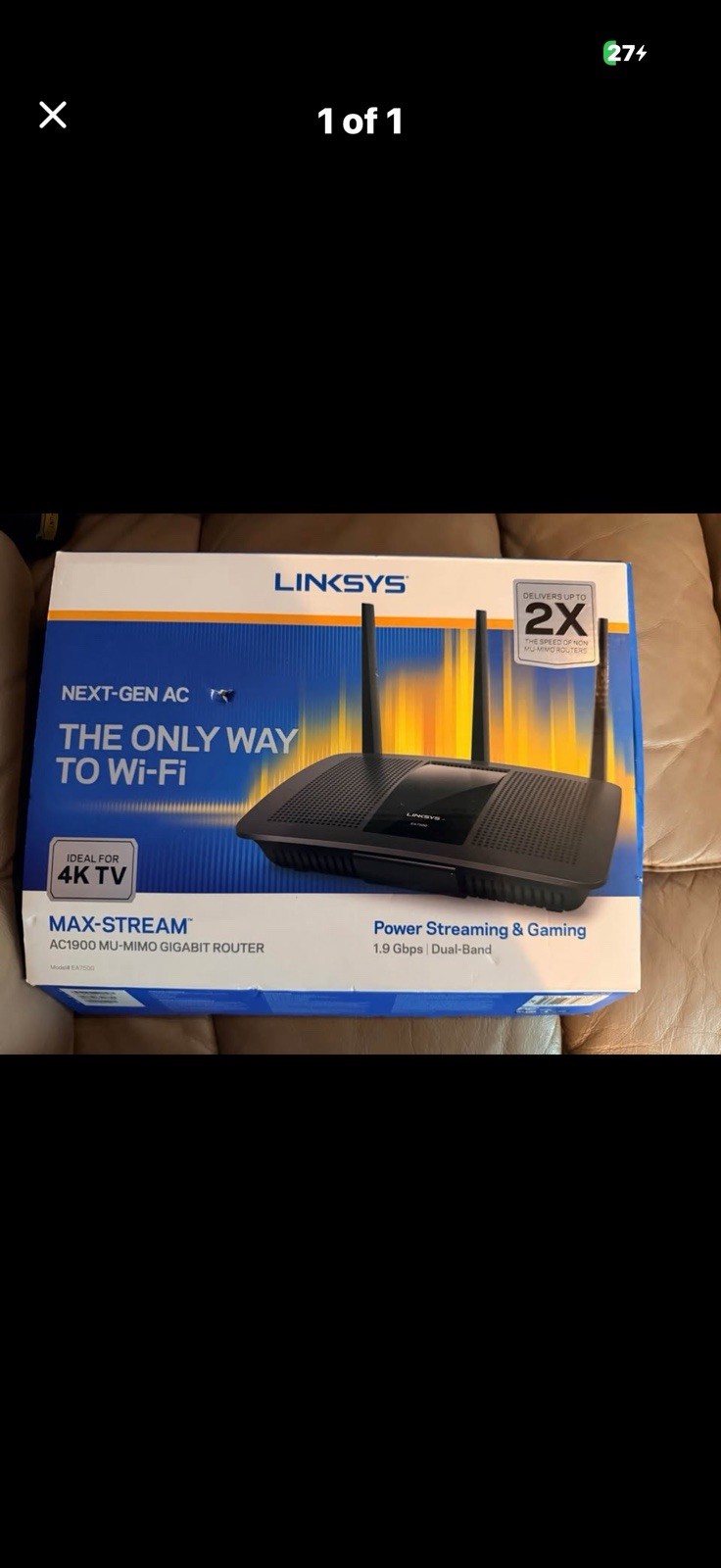 linksys AC1900 Dual-Band Wi-fi Router Max Streaming