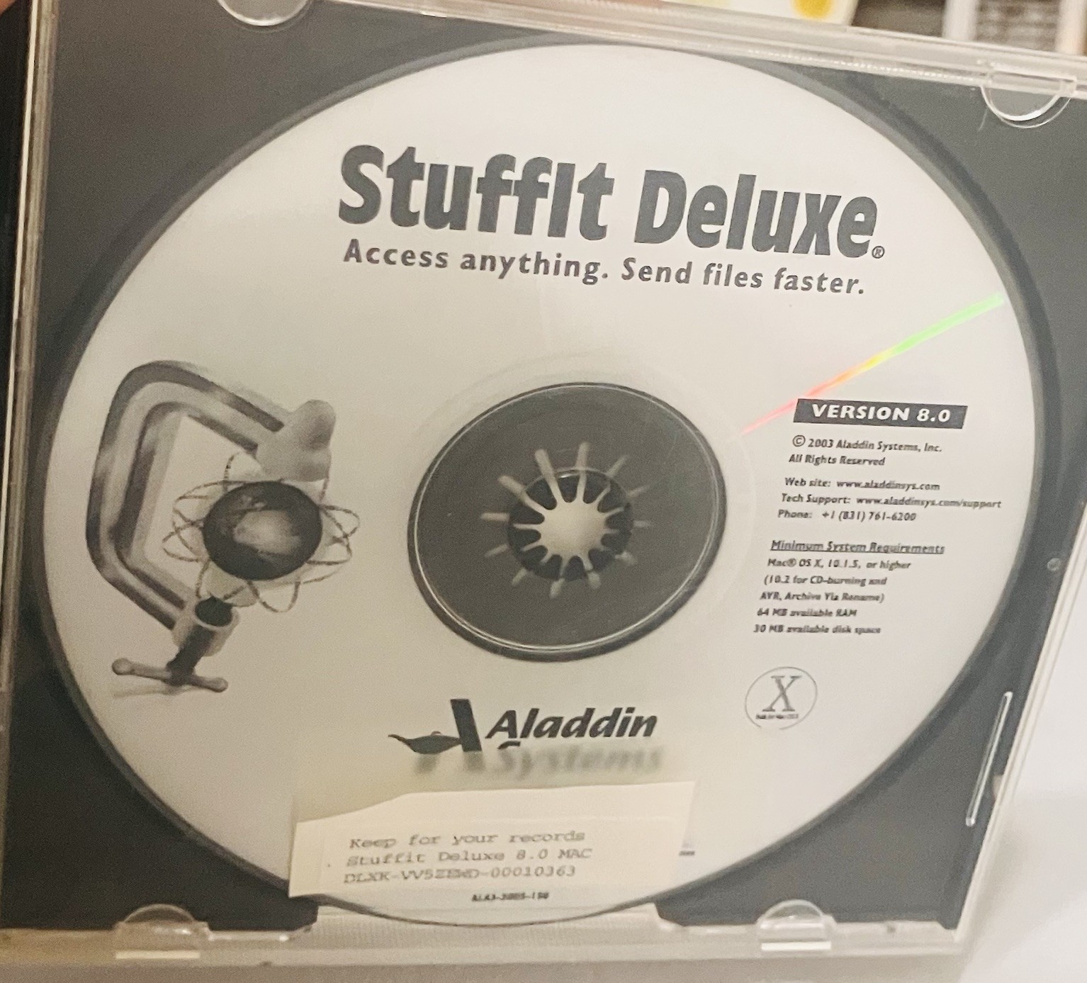 StuffIt Deluxe 8.0 Mac OS X CD Aladdin Systems Compression Utility