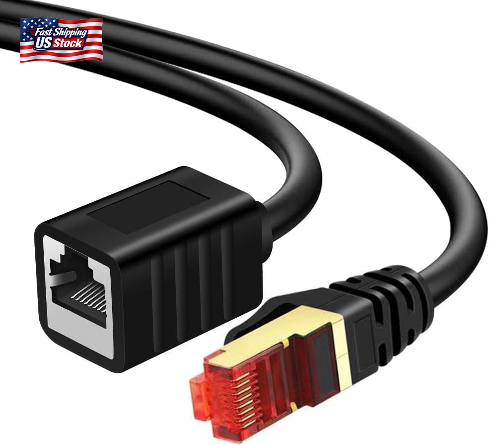 Ethernet Extension Cable 10 Ft,Yeung Qee Shielded Network Cat7 Ethernet Extender