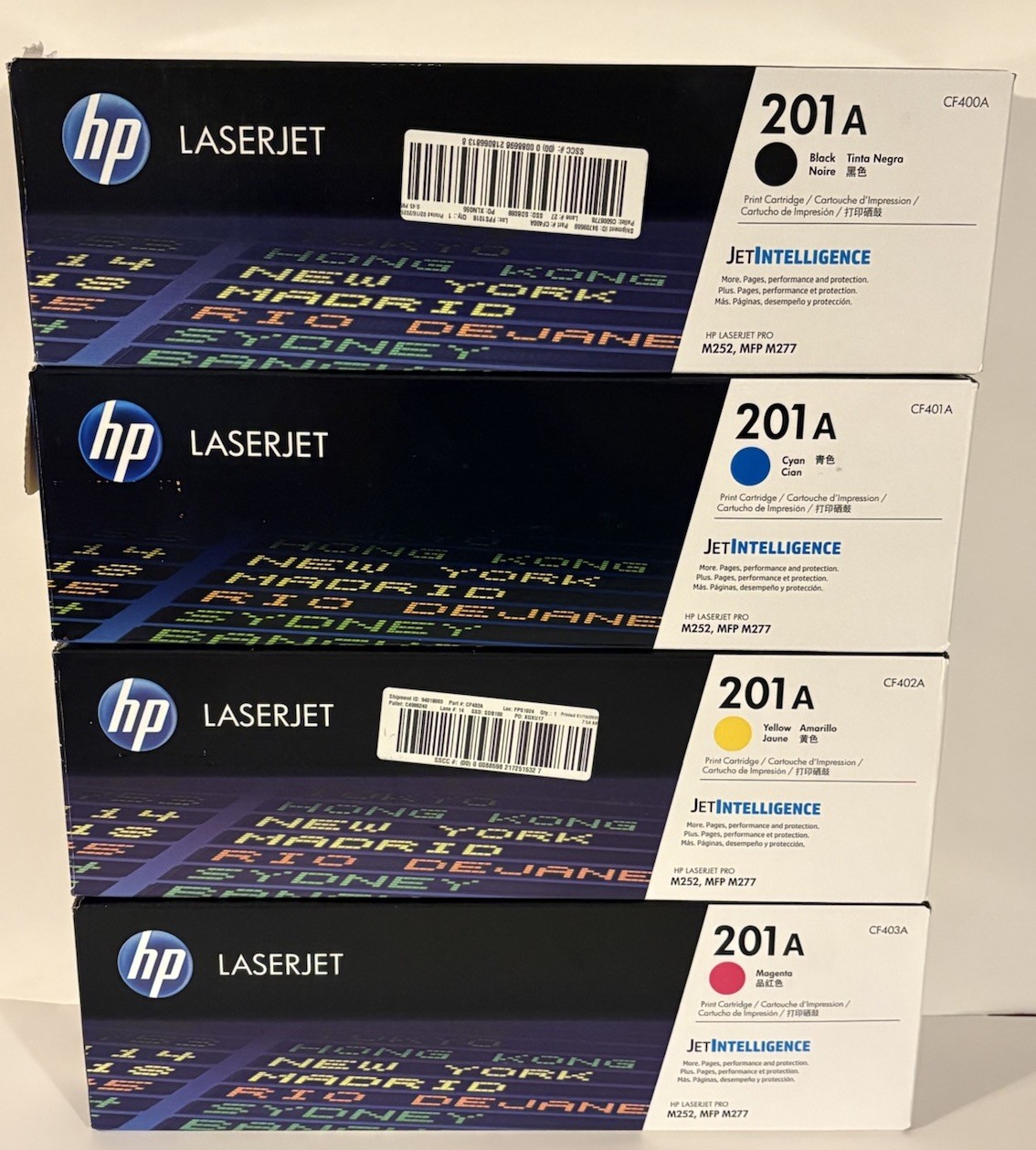 HP 201A LaserJet Toner Cartridges - Cyan, Magenta, Yellow, Black Set of 4