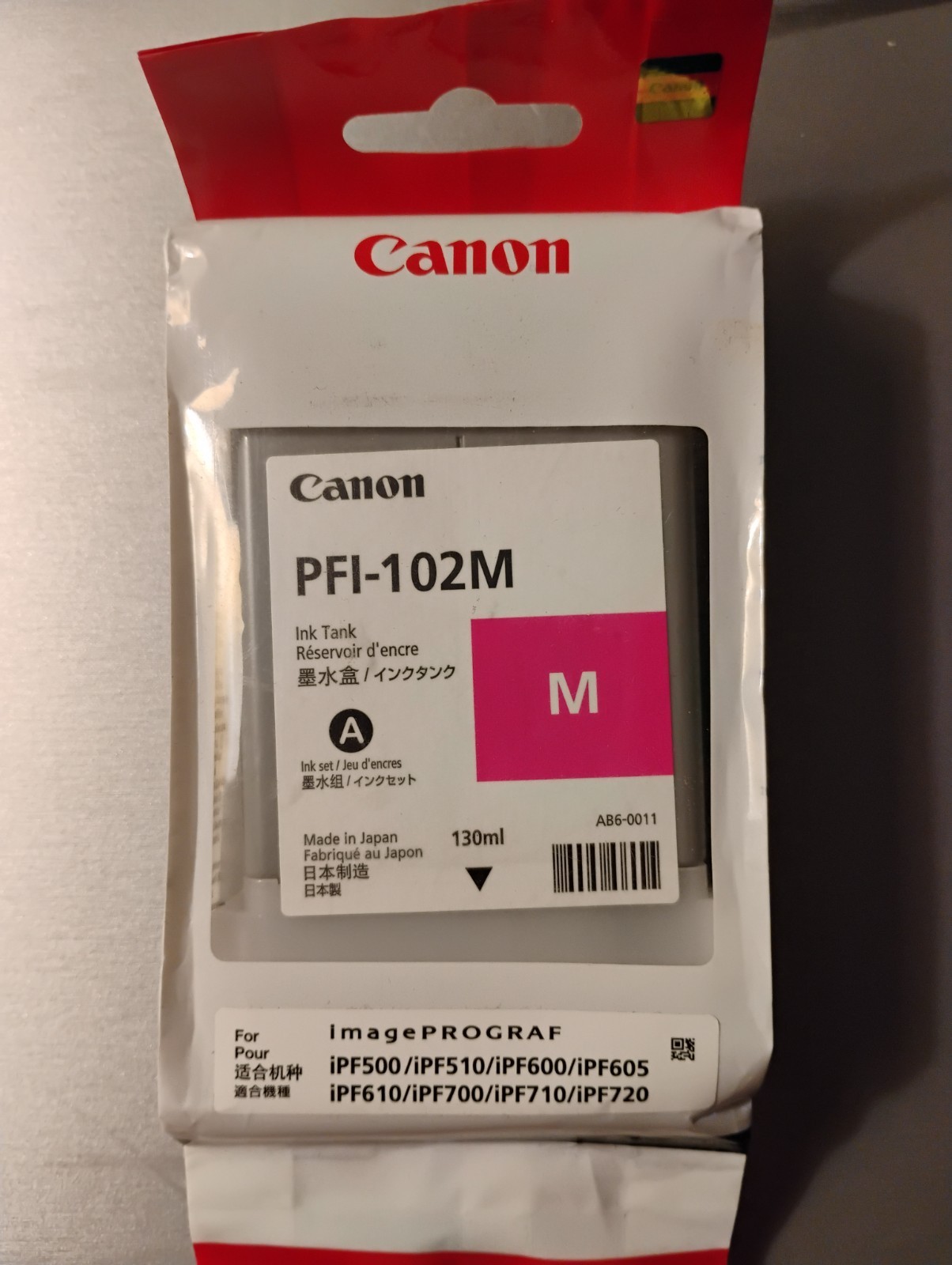 New Genuine Canon PFI-102M Ink Cartridge - Magenta (Expired 2021)