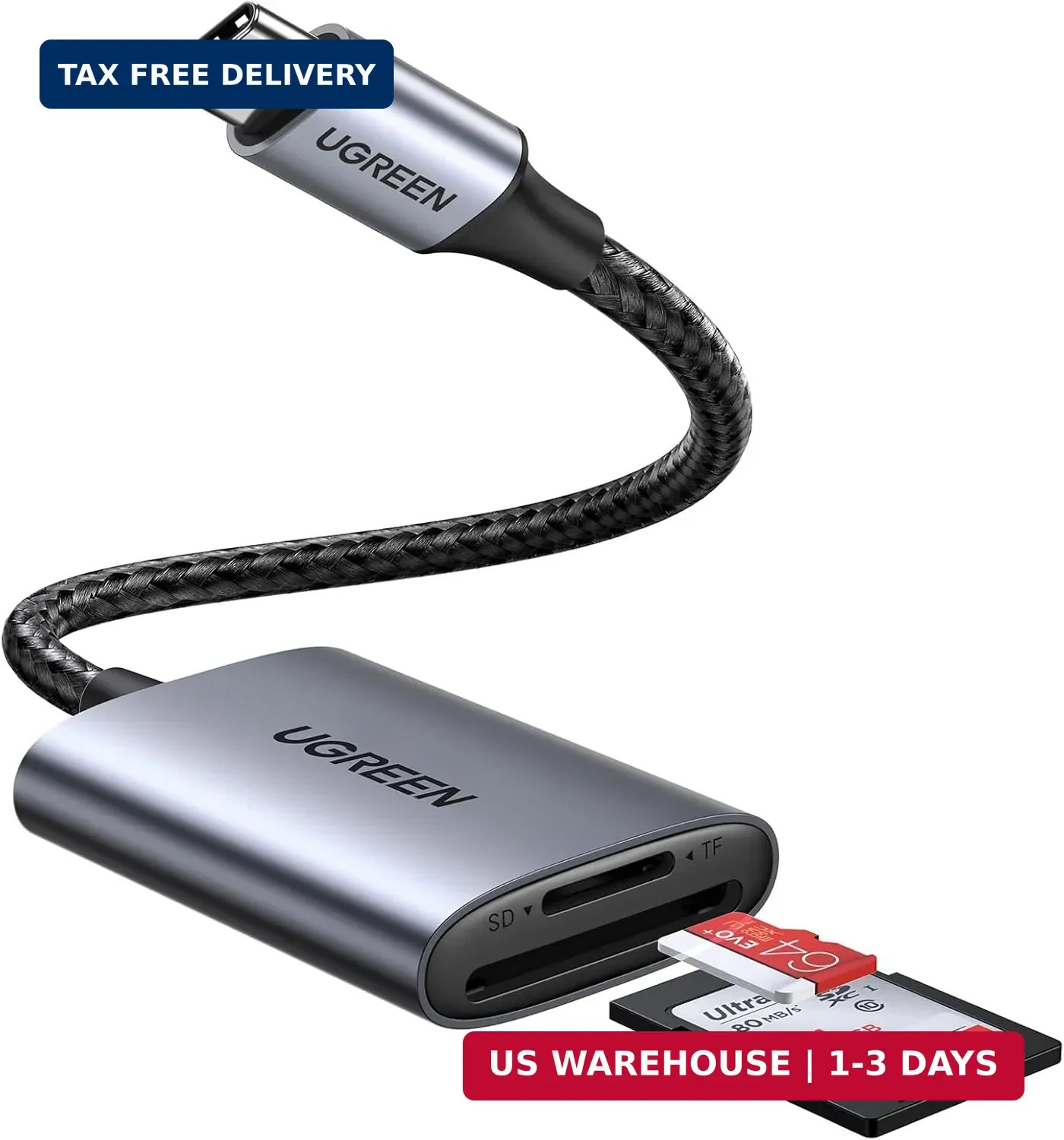 UGREEN USB C SD Card Reader, 2-in-1 Micro SD Memory Card Reader