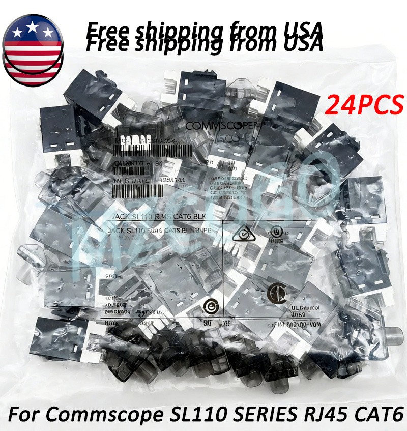 For Commscope SL110 SERIES RJ45 CAT6 Modular Jack Black 24pc/Bag with Dust Cover