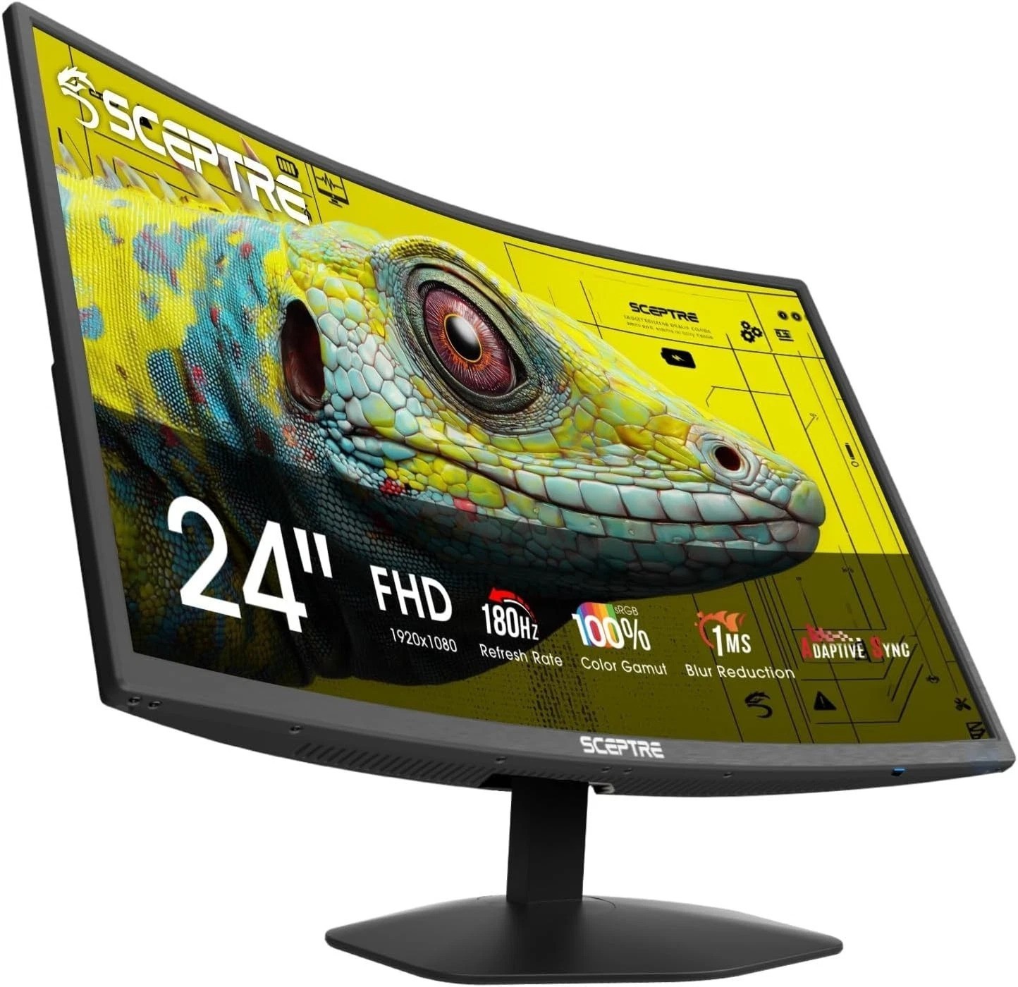 New Curved 24-inch Prime Gaming Monitor 1080p 1500R 1ms up to 180Hz DisplayP...
