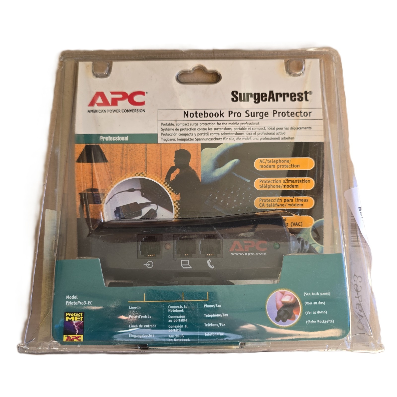 APC PNotePro3-EC SurgeArrest Notebook Pro Surge Protector AC Phone Modem - New