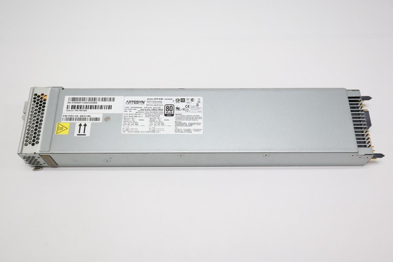 Oracle Artesyn AA25420L 2060W 80 Plus Gold Server Power Supply 7081064