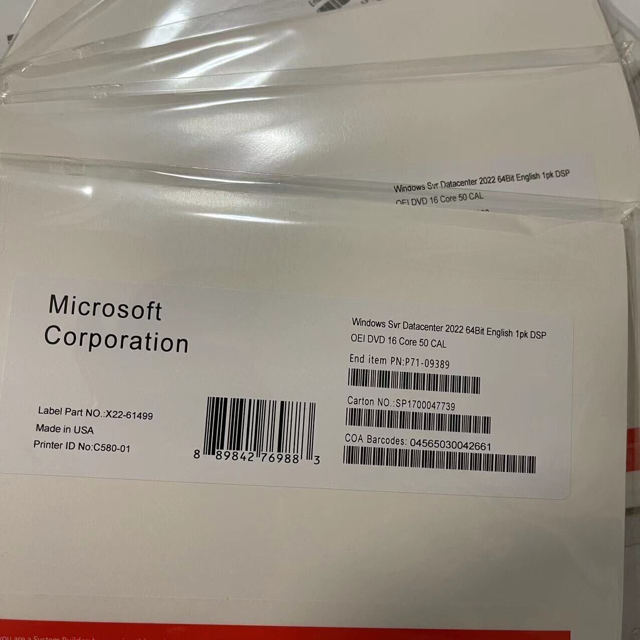 Microsoft Windows Server 2022 Datacenter 16 Core + 50 CALs (New Factory Sealed)
