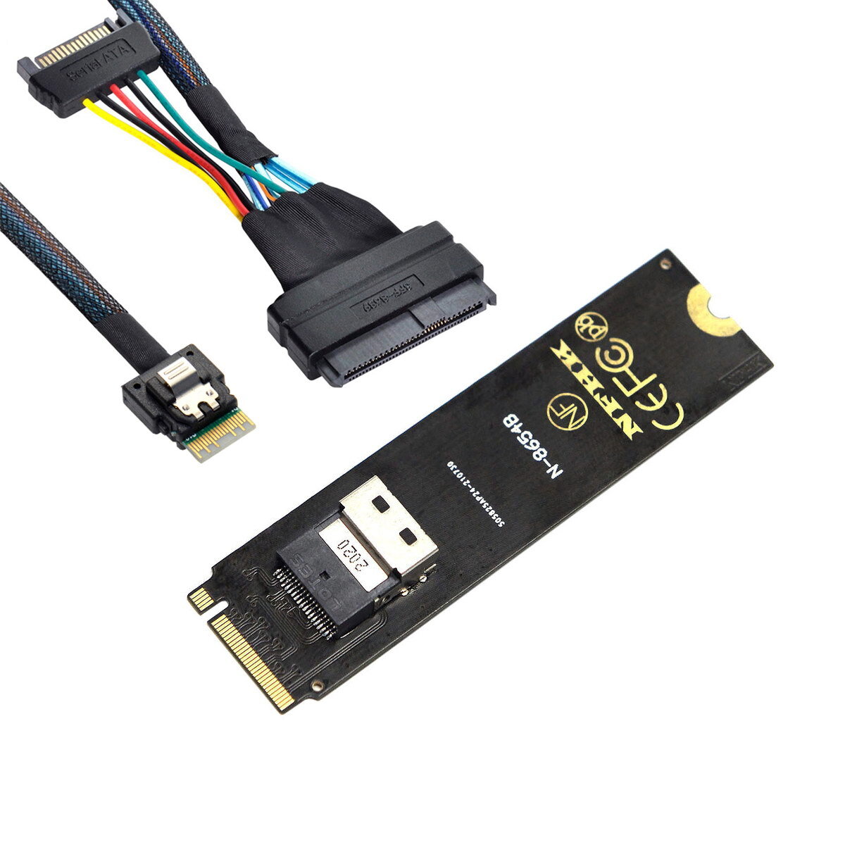 Cablecy NGFF M-Key NVME to SFF-8654 Slimline SAS Card Adapter U.2 U2 SFF-8639