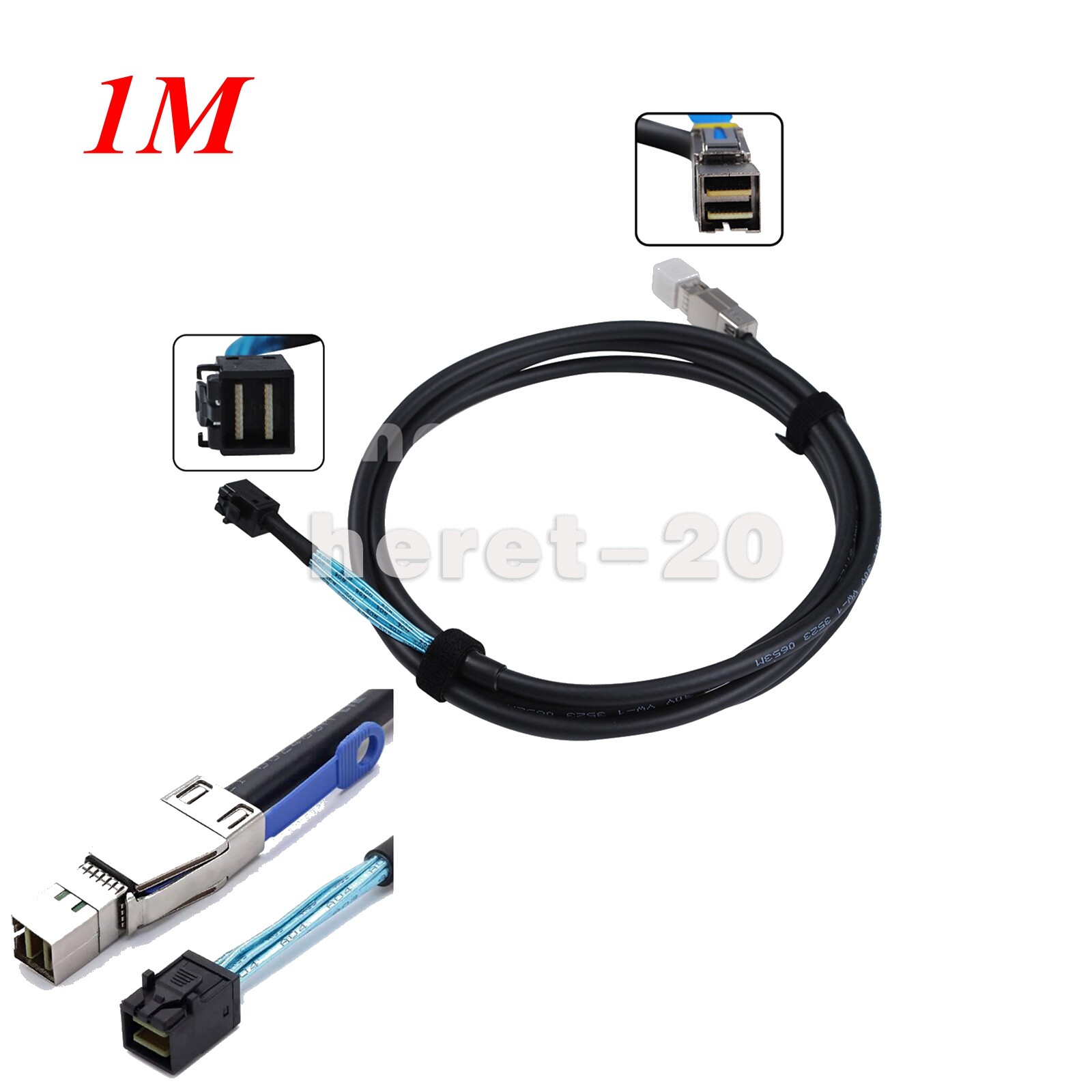 External Mini SAS 26 Pin SFF-8644 to SFF-8643 Cable HDD Data Server Raid 1M 2M