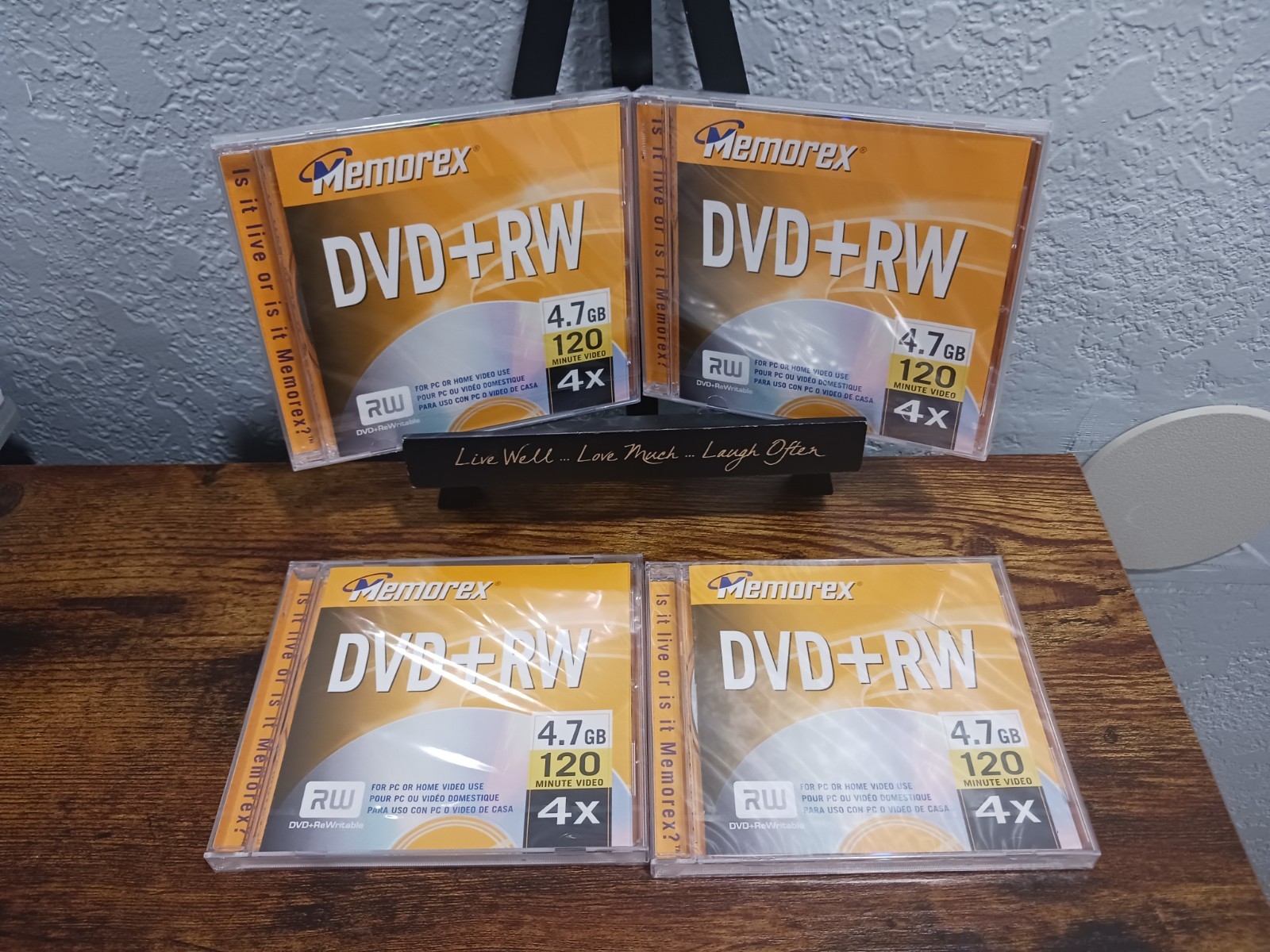 New-Sealed Lot of 4 Memorex DVD+RW 4x 4.7gb 120  Minute Video ■Blank DVD-RW