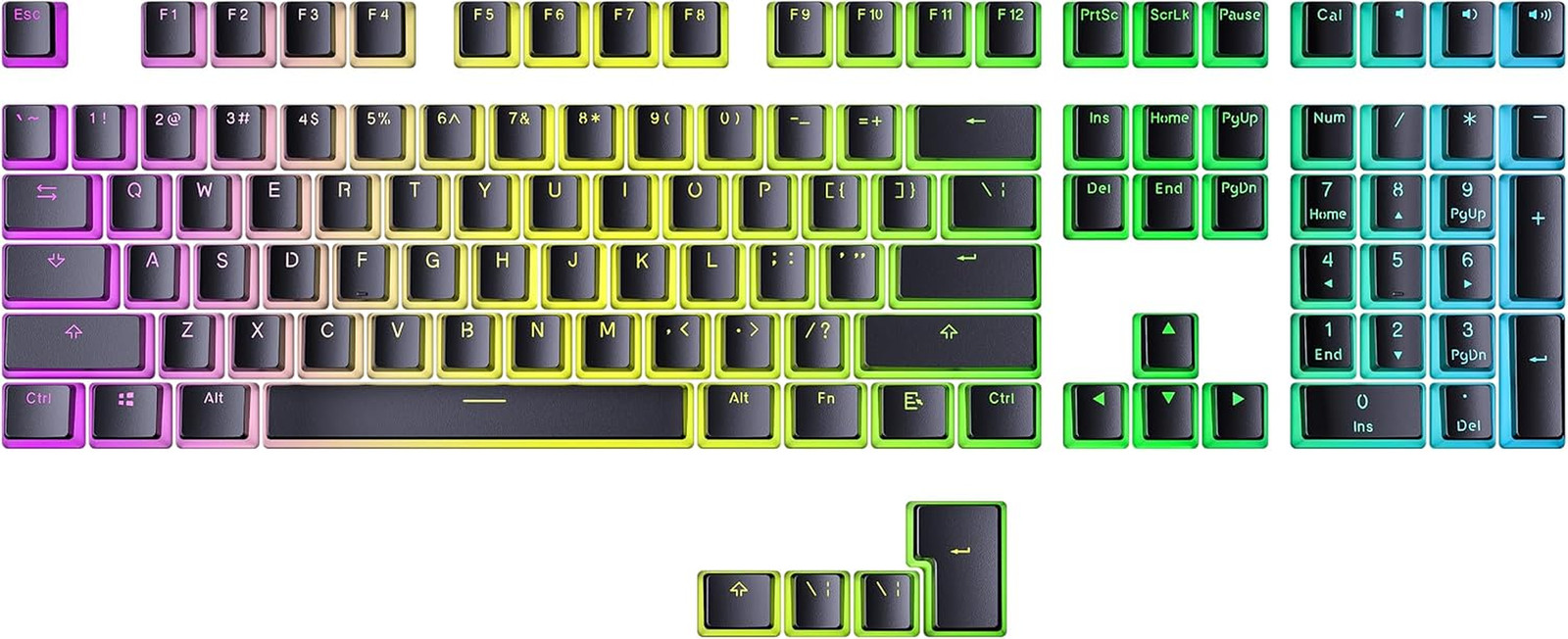 Pudding Keycaps | Double Shot PBT | 112 Keys | Translucent Layer |