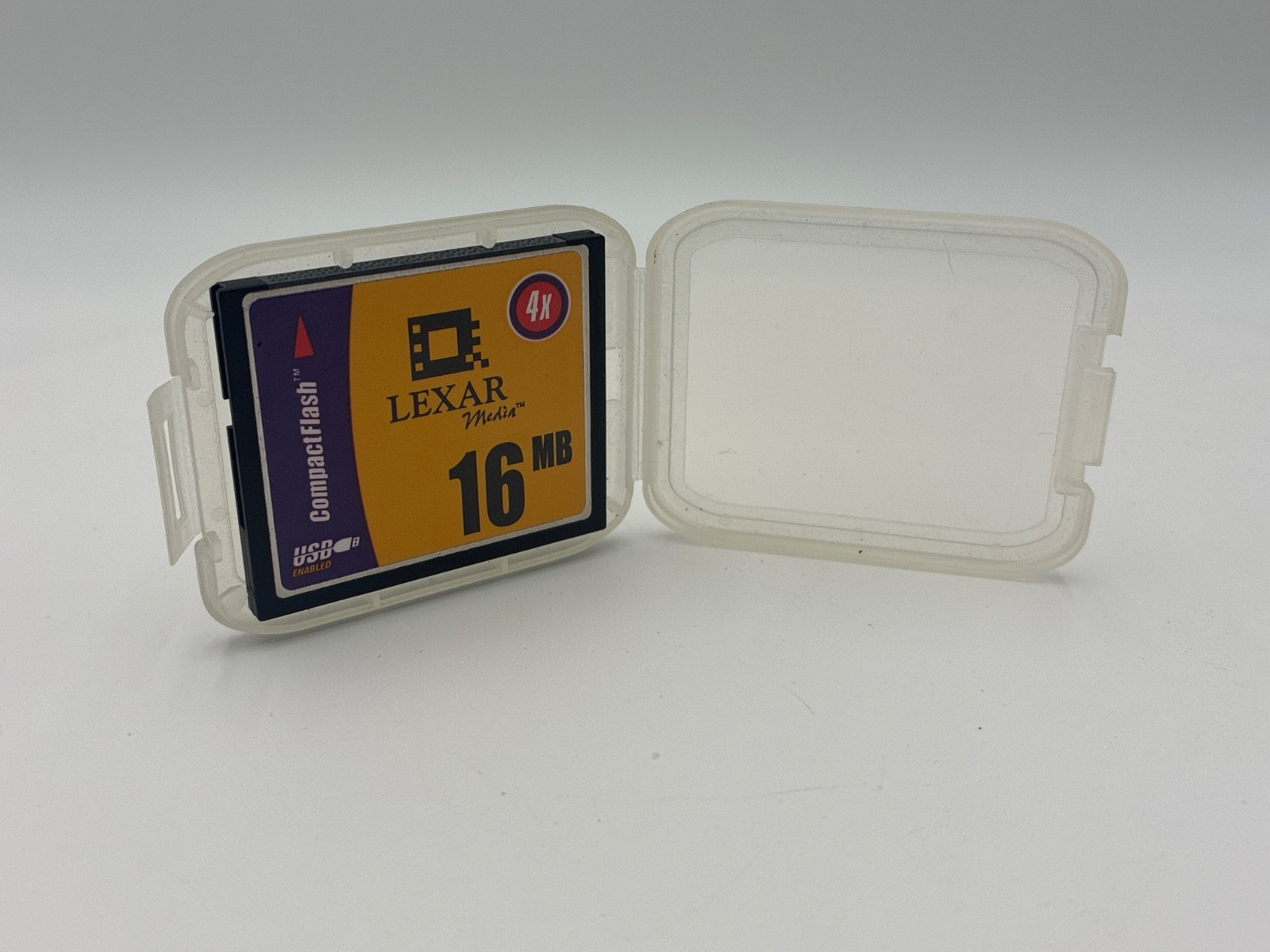 Vintage Lexar Media CompactFlash Card 16MB 4X USB Enabled Made USA 2001 Camera