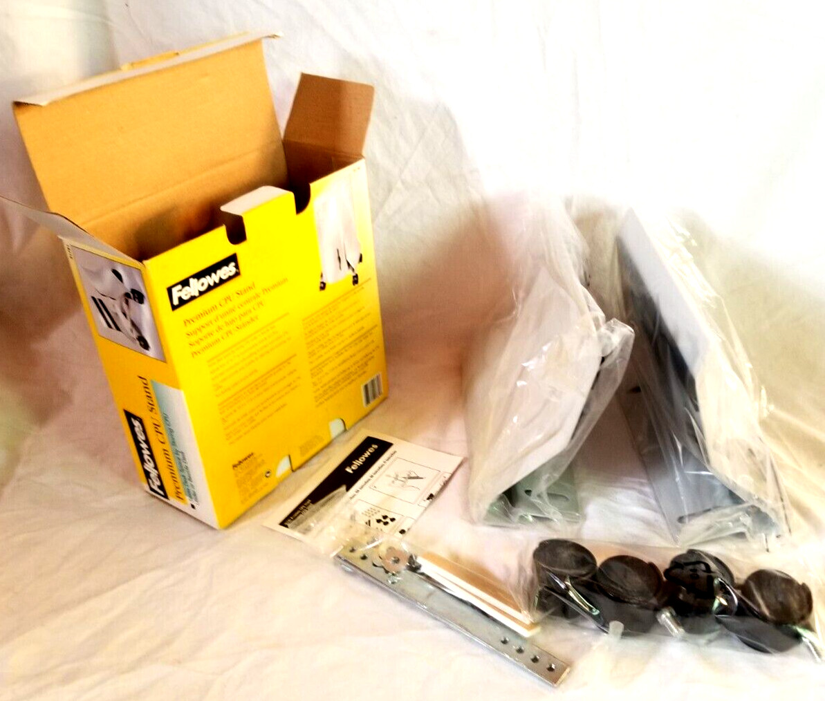 CPU Stand Fellowes Premium Wheeled Stand Metal NEW extra Desk Space 91781 NIB