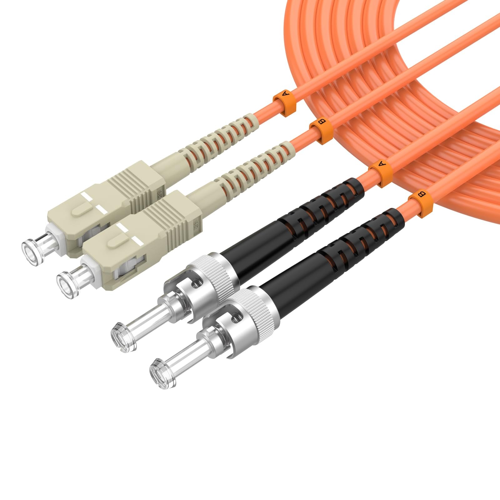 lidkew SC/UPC to ST/UPC Fiber Patch Cable, 15M