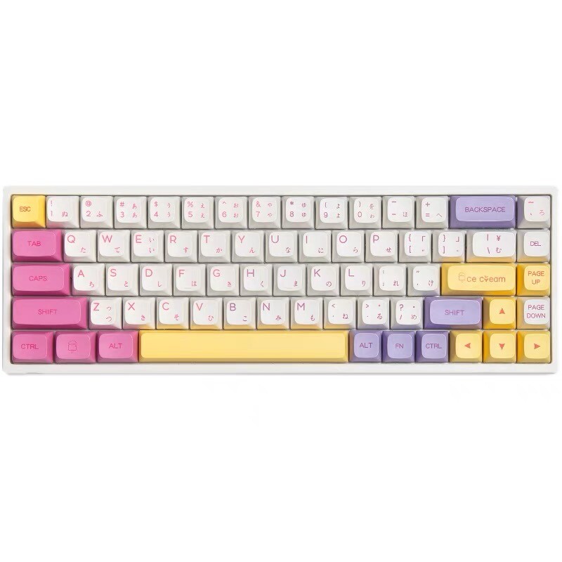 136 Key Minimalist Ice Cream English w/ Japanese Keycap For Mechanical Keyboard