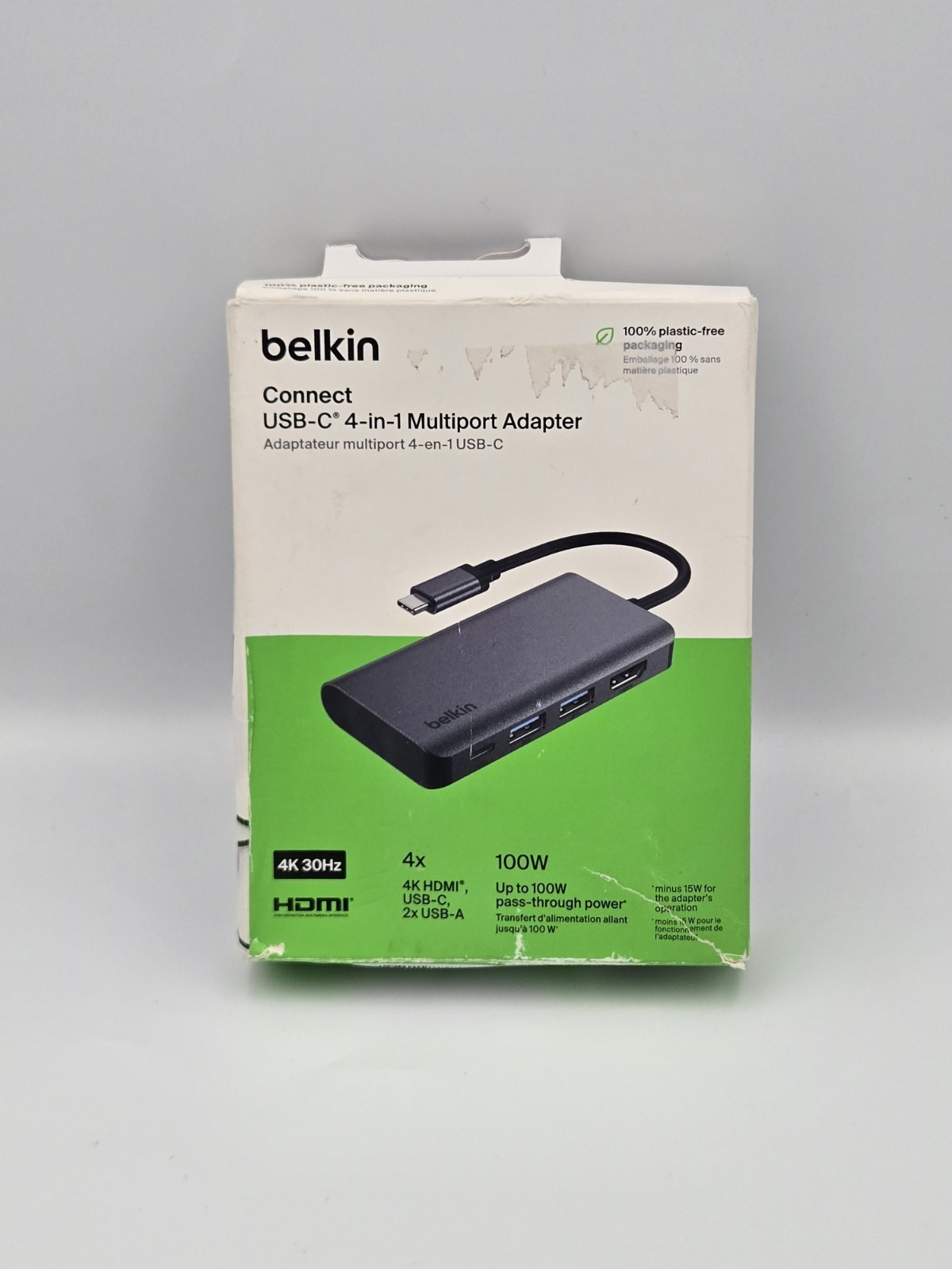 Belkin Connect USB-C 4-in-1 Multiport Adapter AVC019 - 4K HDMI 100W PD - Open...
